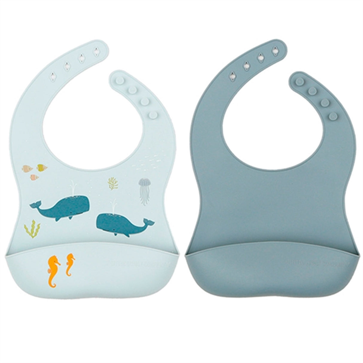 A Little Lovely Company Silicone Bib 2-pack Ocean