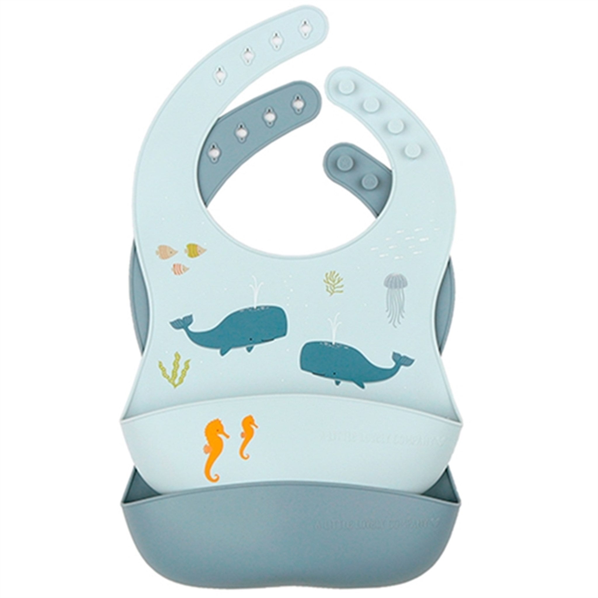 A Little Lovely Company Silicone Bib 2-pack Ocean