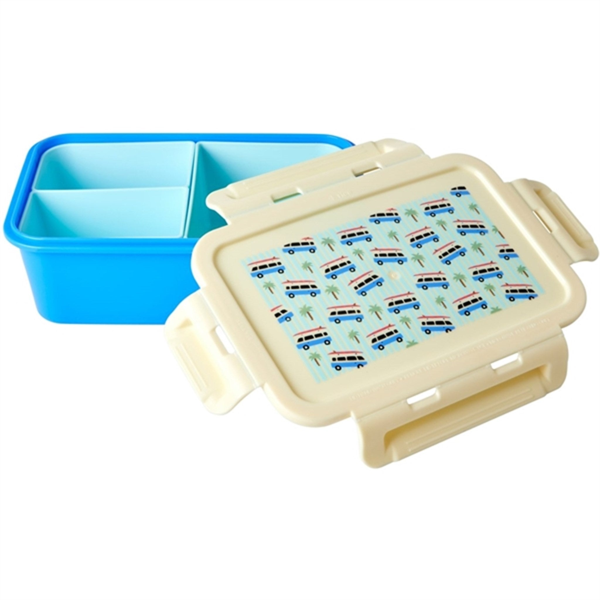 RICE Cars Lunch Box with 3 Rooms