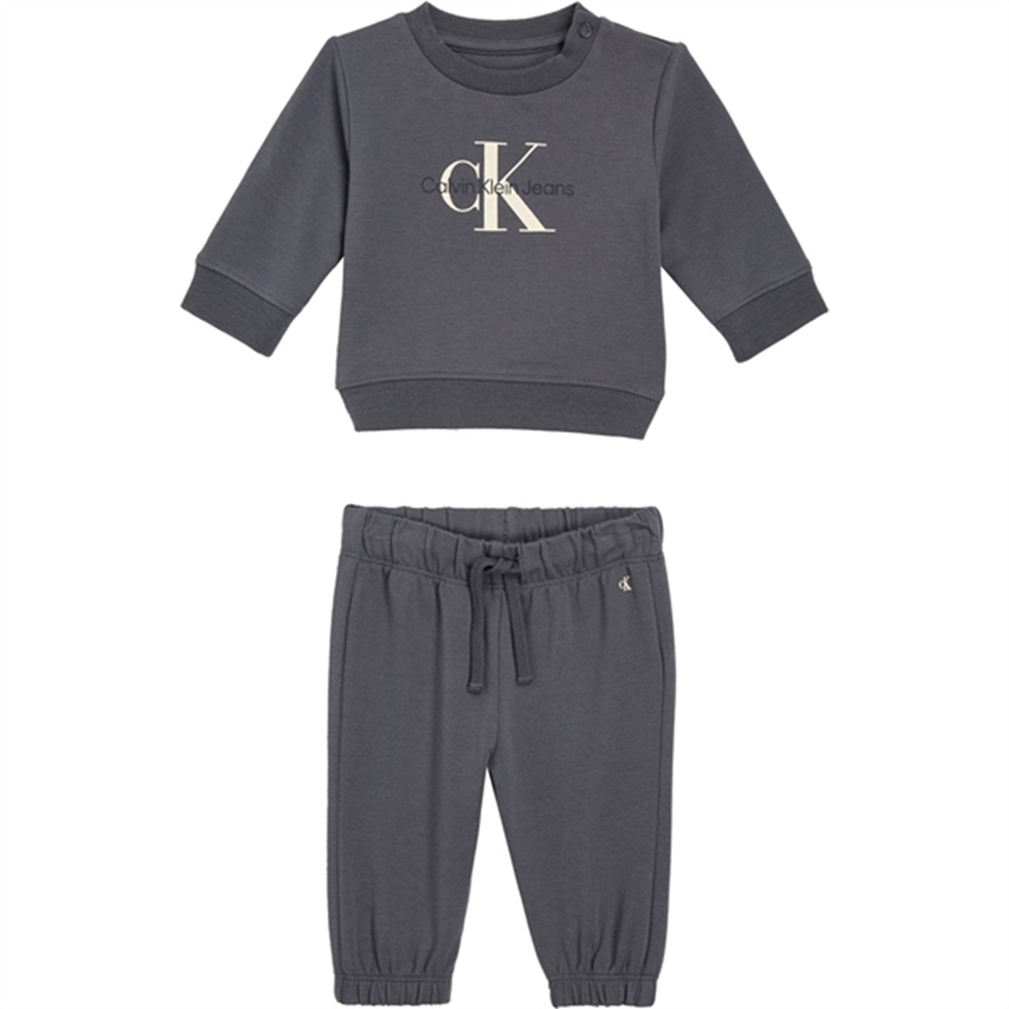 Calvin Klein Monogram Sweatshirt Set Dark Grey
