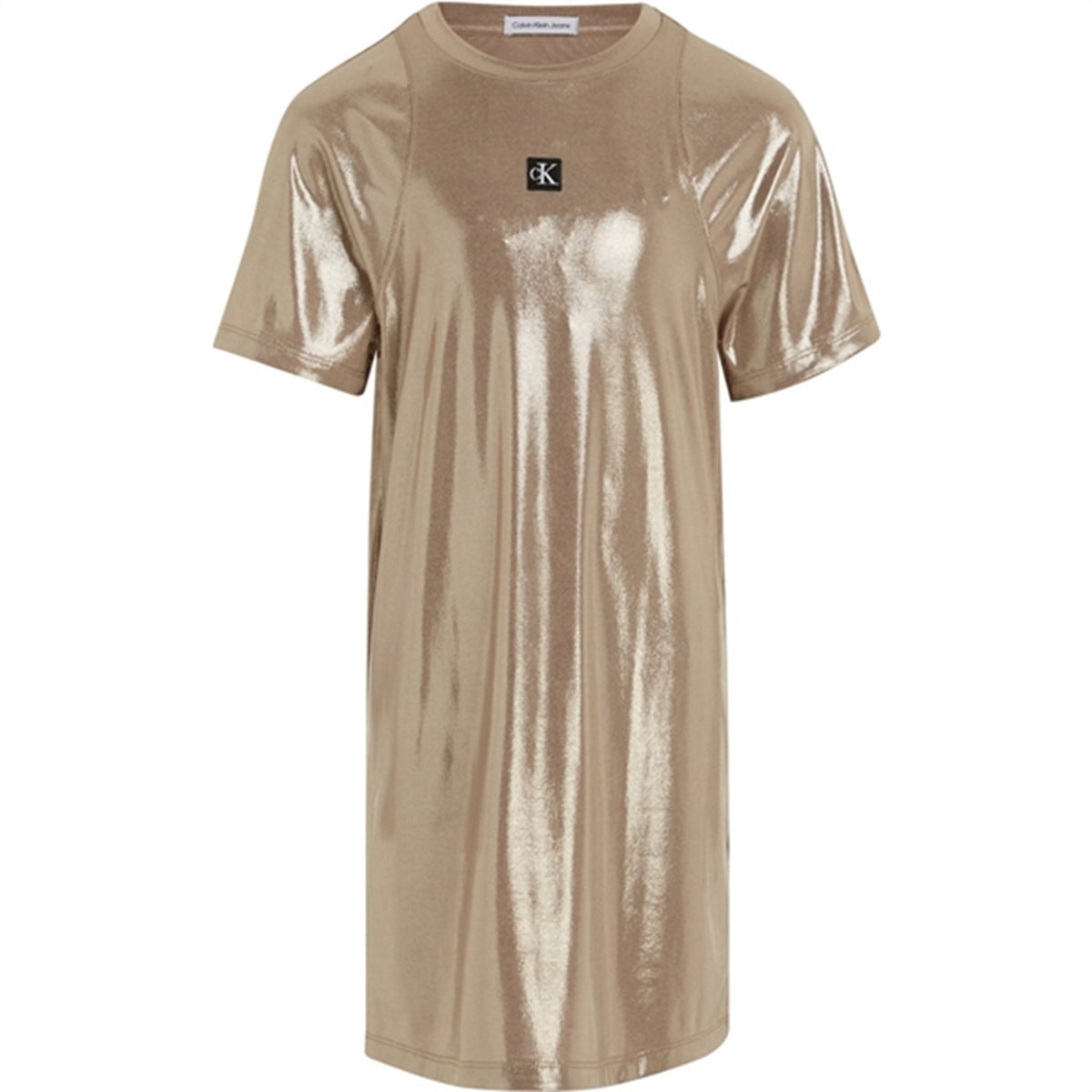 calvin klein gold sequin dress Calvin Klein Metallic Coated Dress Frosted Almond