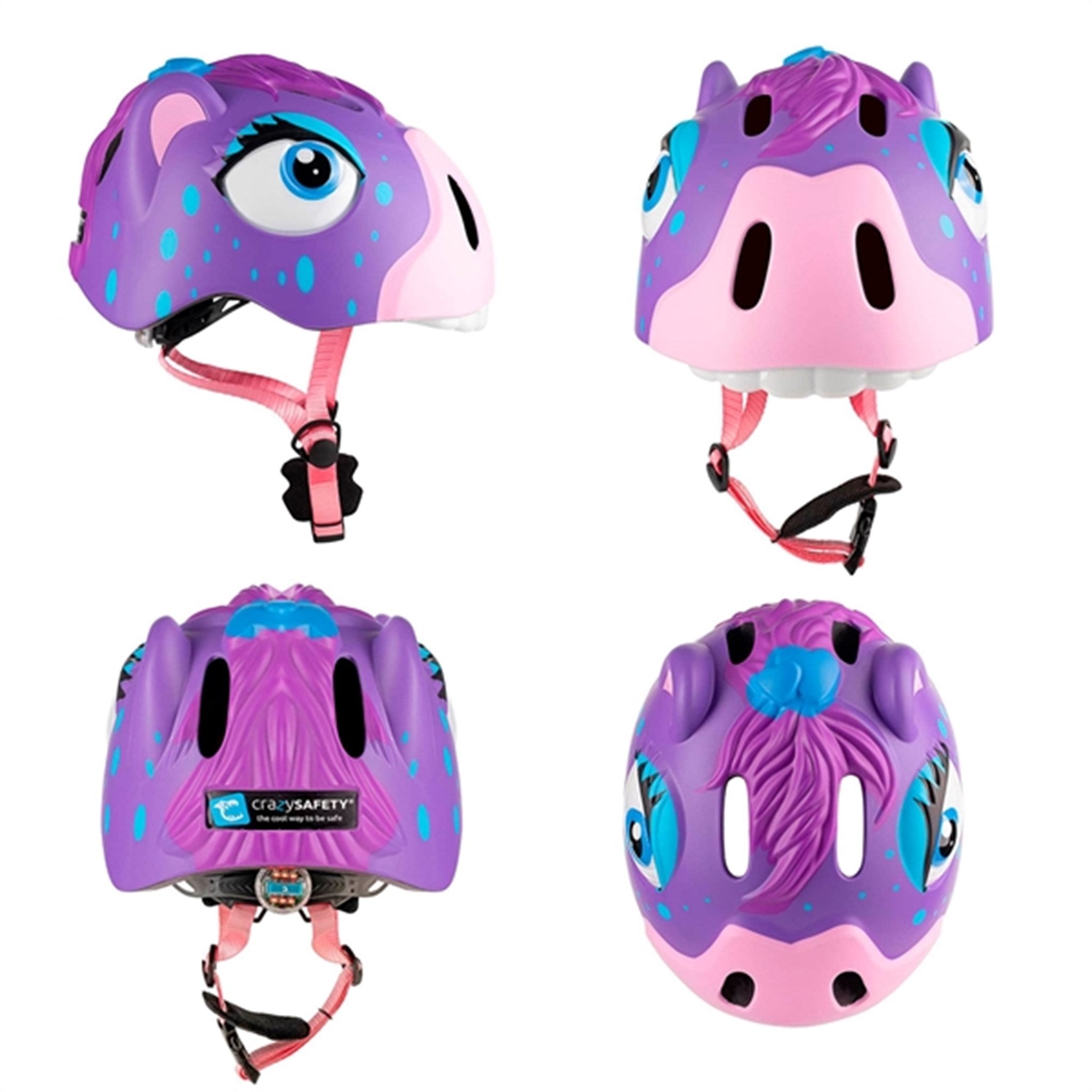 Crazy Safety Horse Bicycle Helmet Purple 5