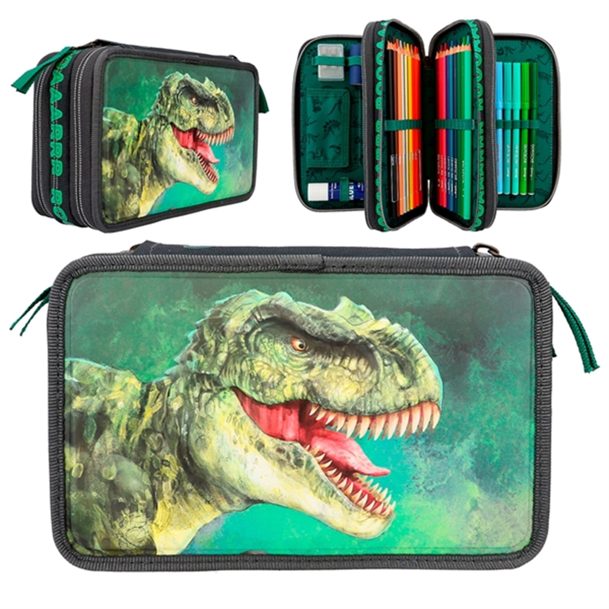 Dino World Triple Pencil Case T-Rex 2