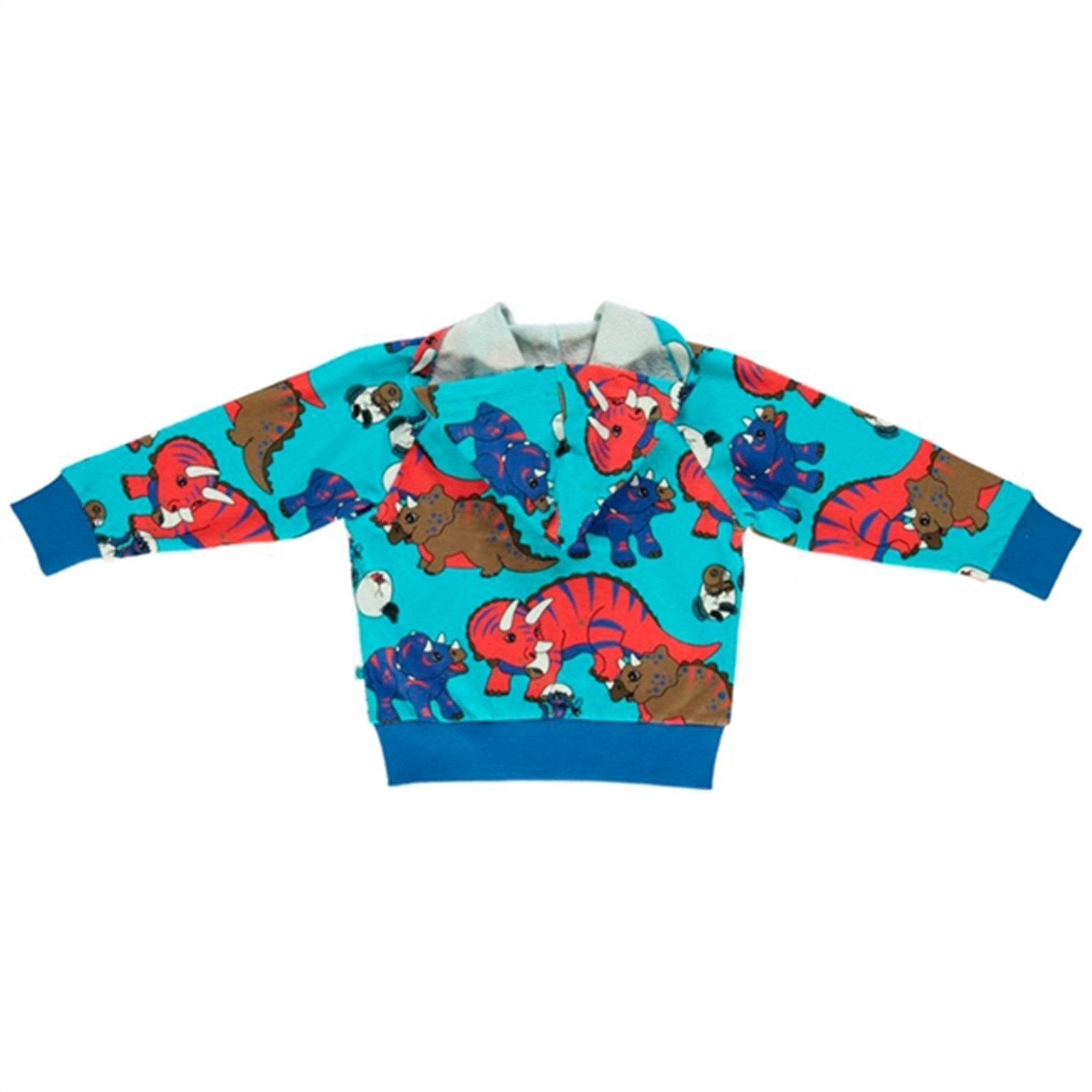 Småfolk Blue Atoll Dinosaur Zipper Cardigan 2