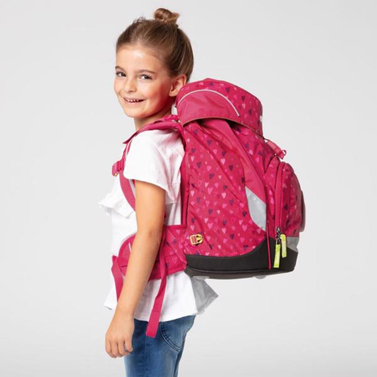 Ergobag Prime School Bag HorseshoeBear Pink Hearts