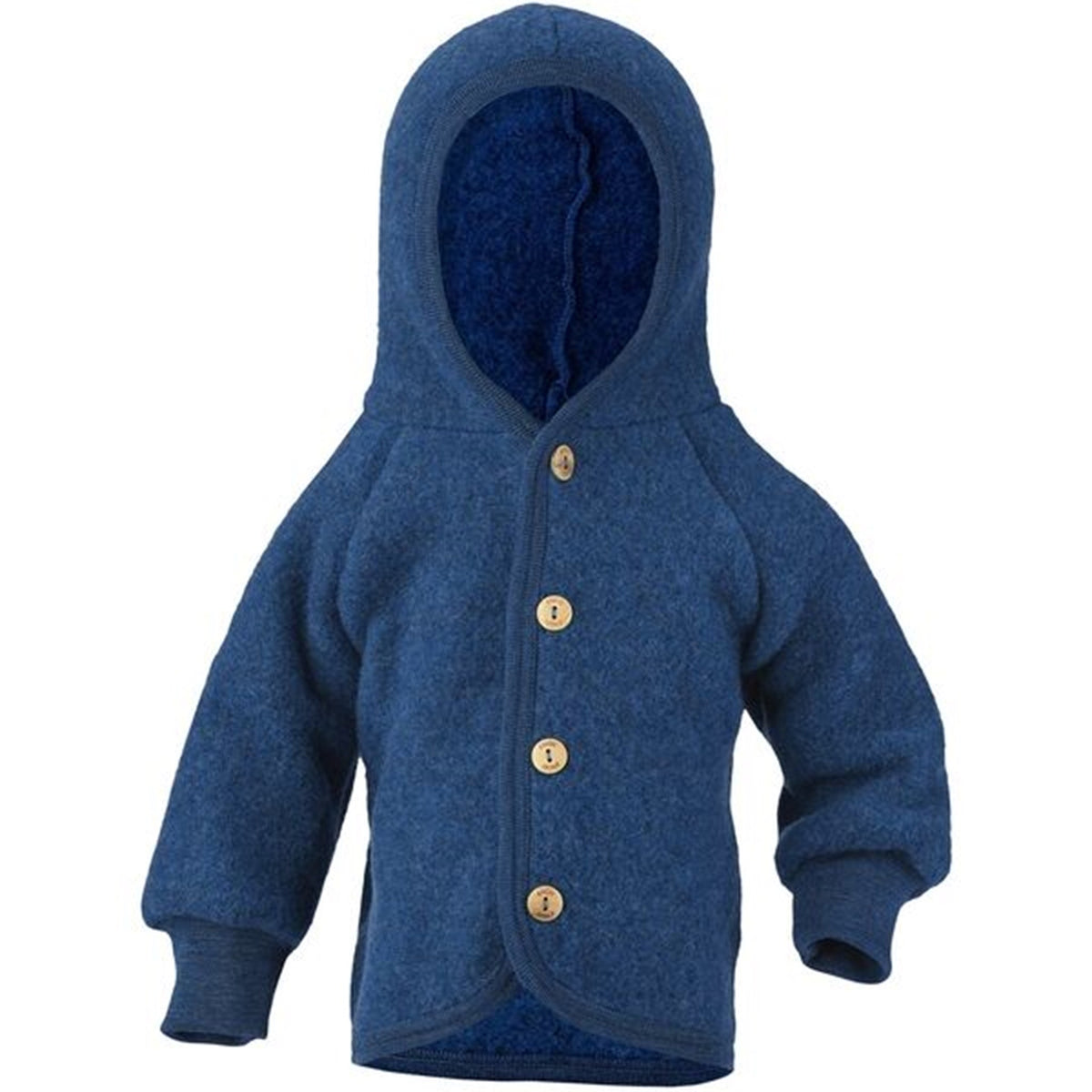 Babyhug Woven Full Sleeves Hooded Jacket With Marble Print - Blue main image 0