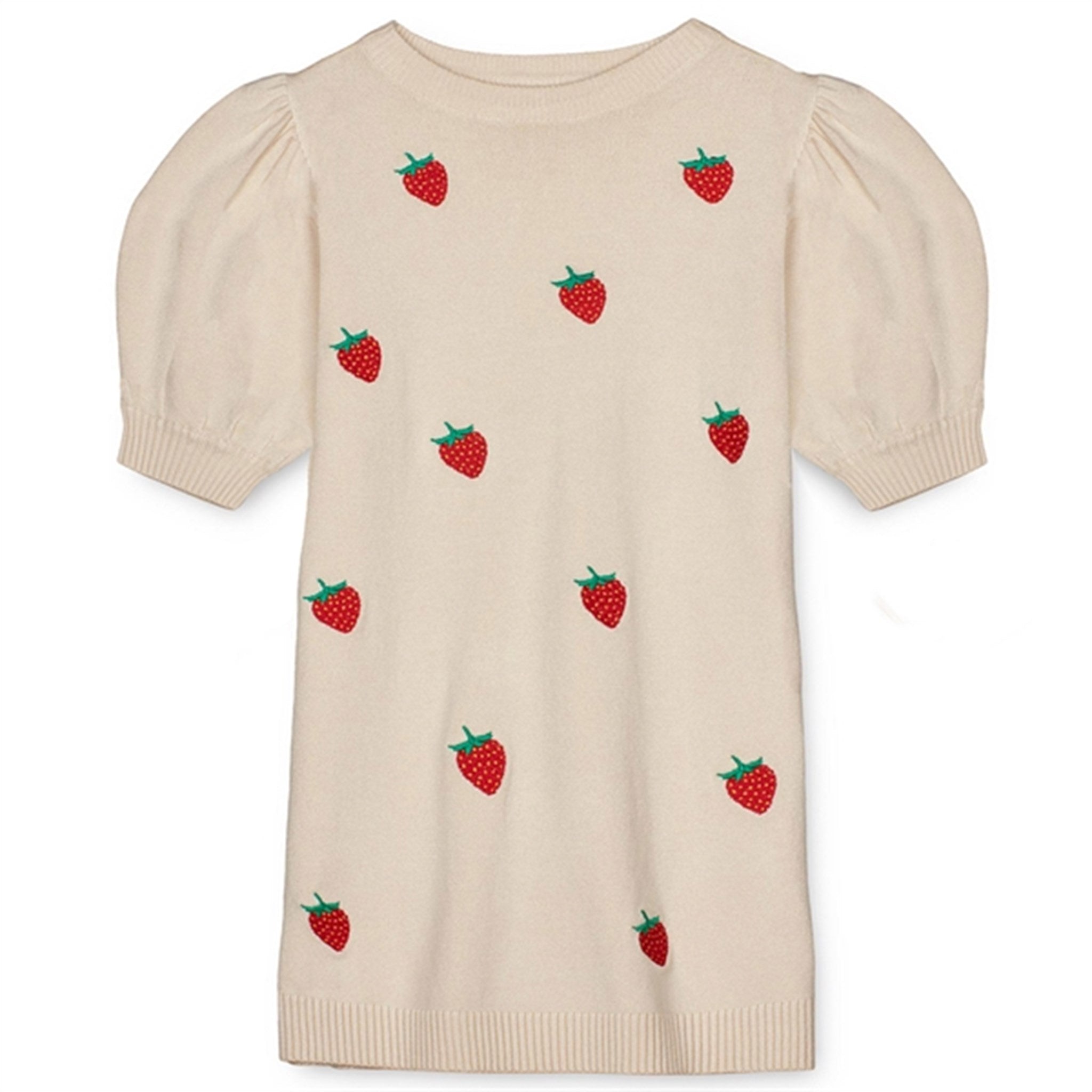 Fliink Sandshell/High Risk Red Strawberry Favo Embr. Knitted Dress