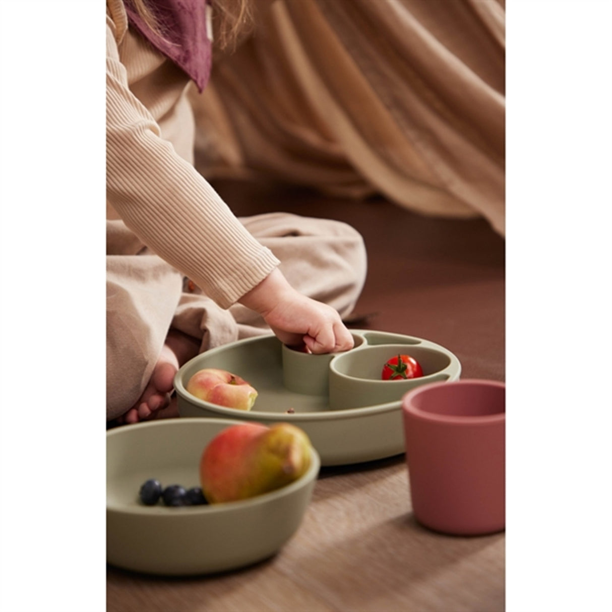 FILIBABBA Plate Divided Green