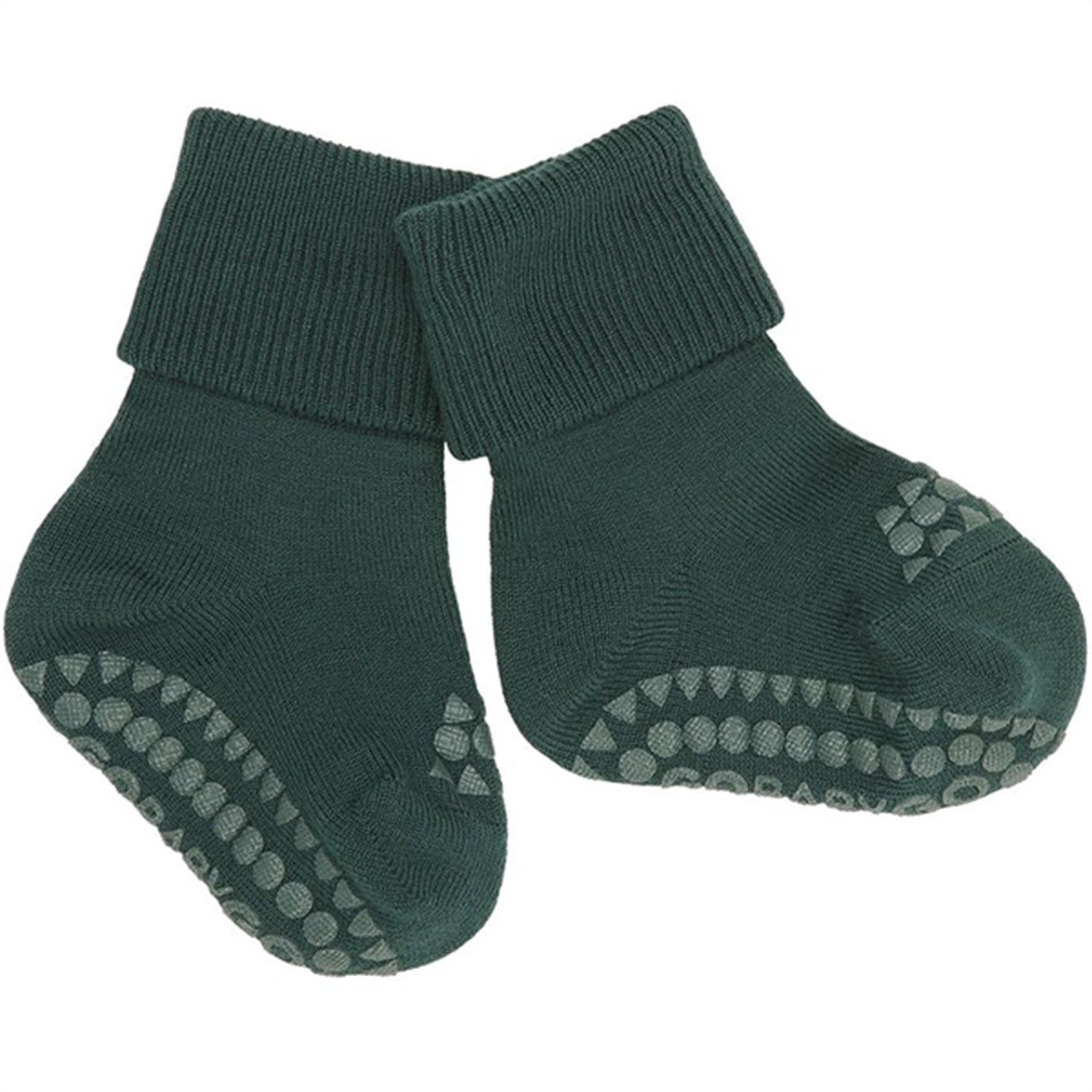 Gobabygo Wool Non-Slip Socks Forrest Green