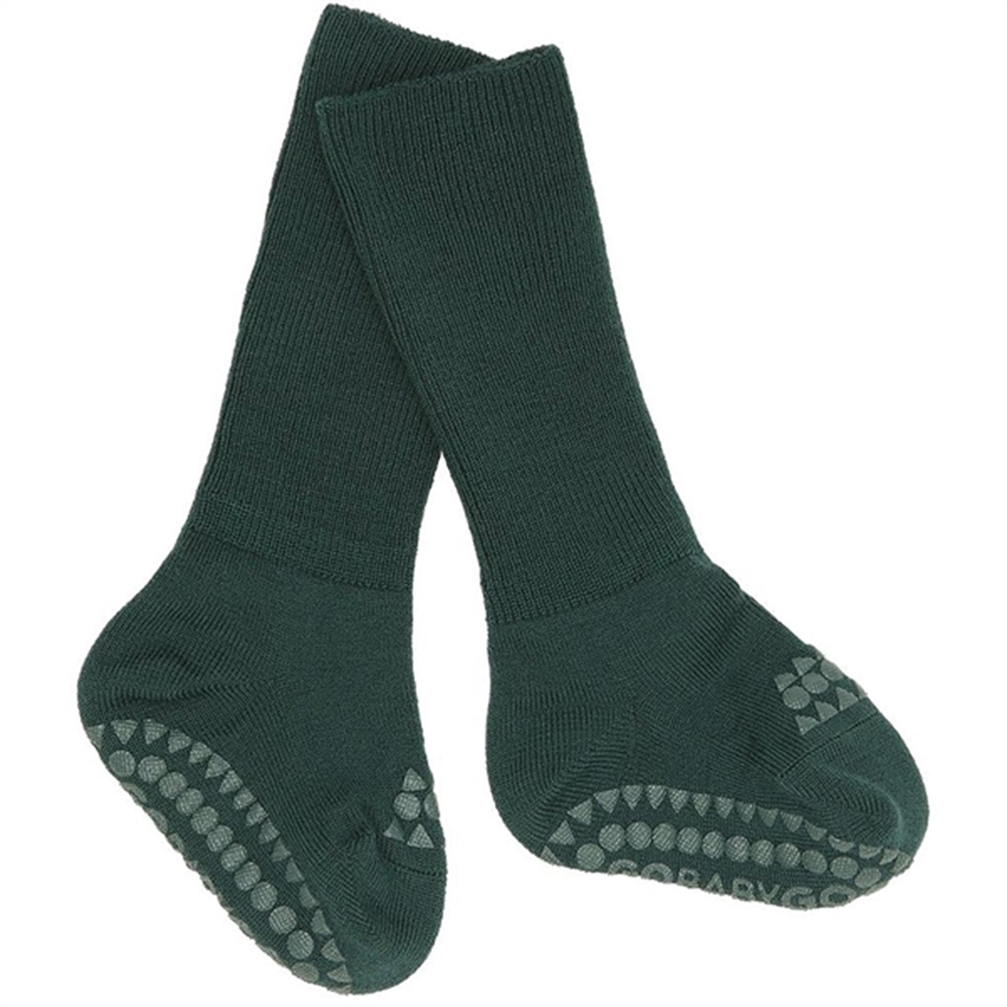 Gobabygo Wool Non-Slip Socks Forrest Green 3