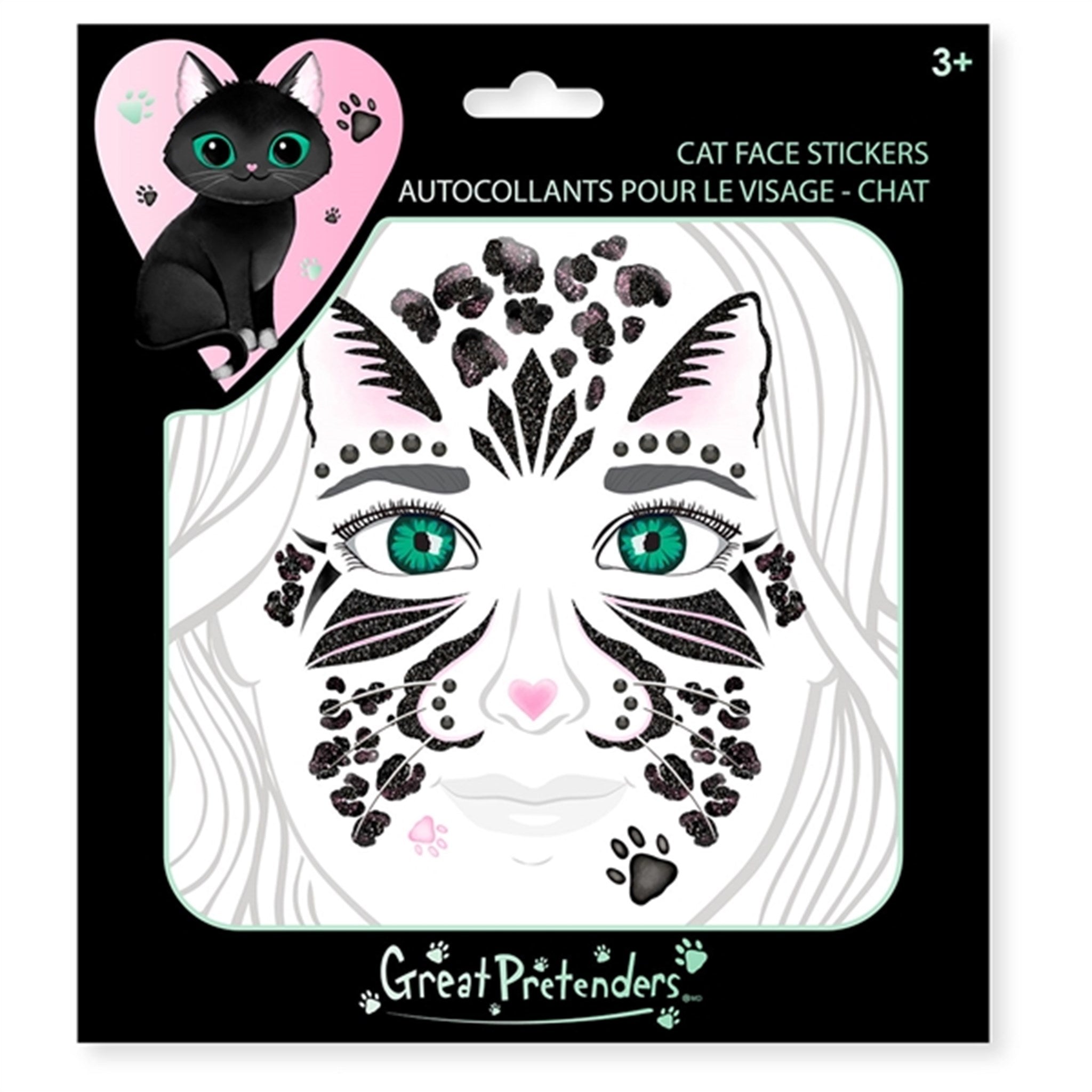 Great Pretenders Black Cat Face Stickers