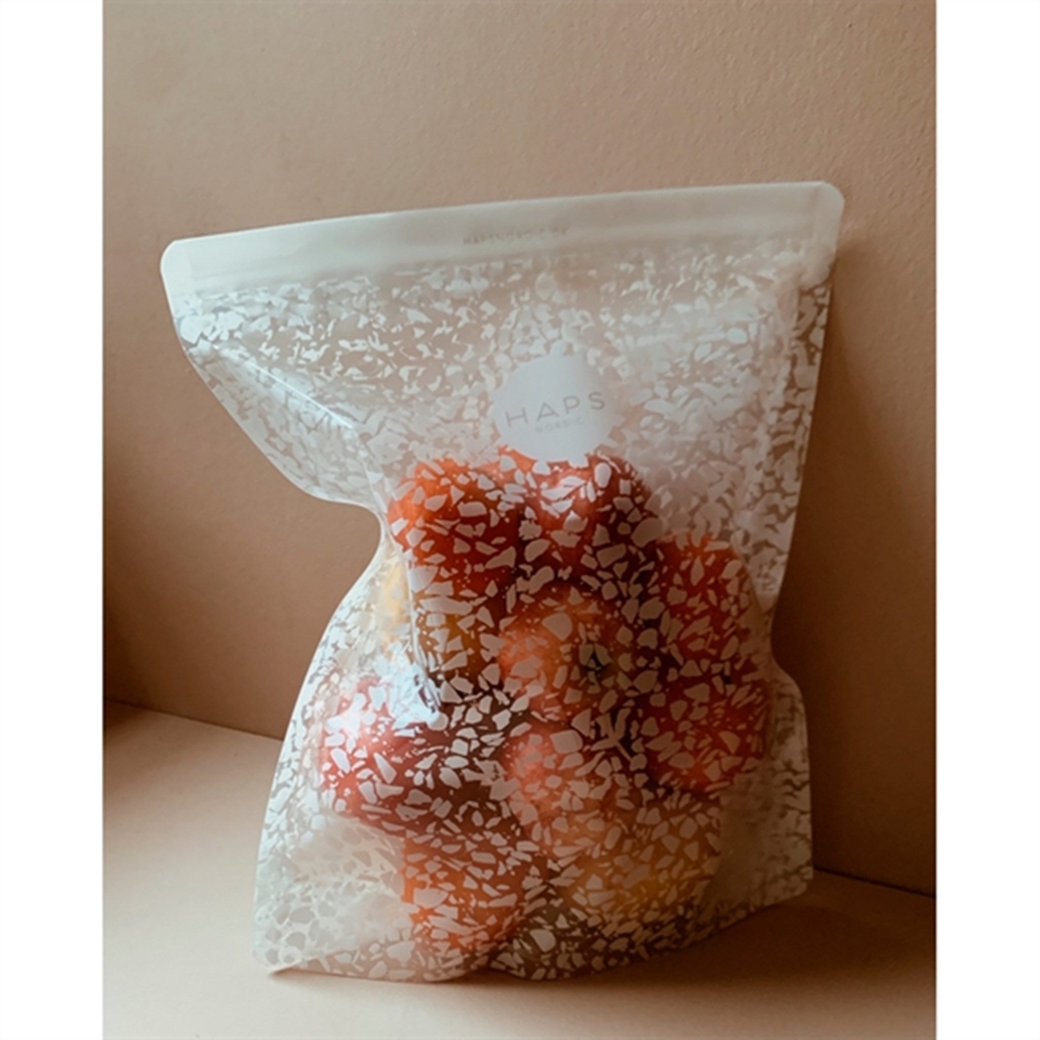Haps Nordic Transparent Terazzo Reusable Snack Bags Mixed Pack 3