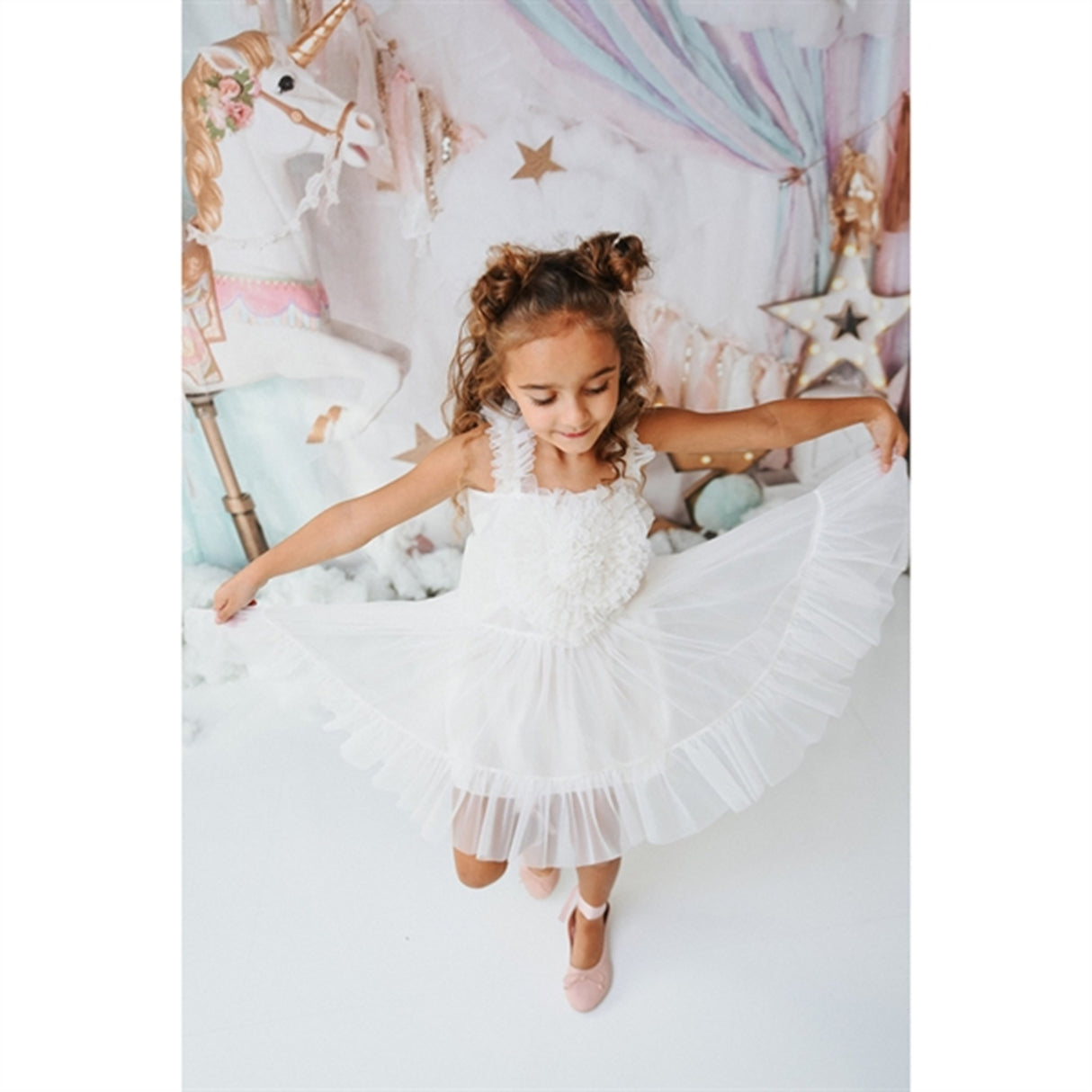 Dolly by Le Petit Heart Dress Lace Up Off White