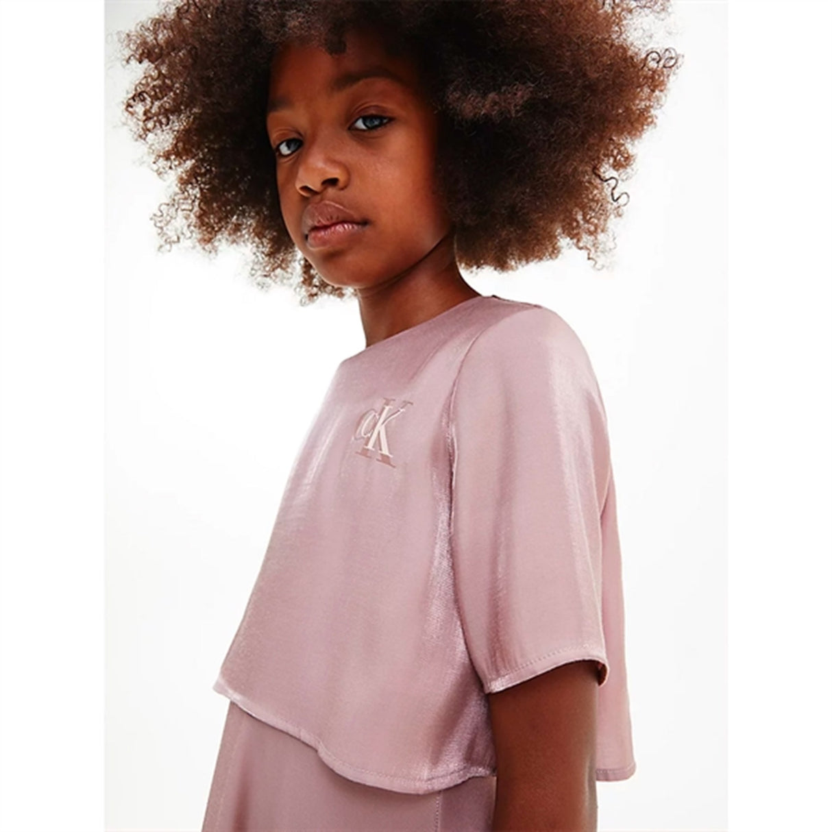 Calvin Klein Metallic Shine Dress Dark Blush