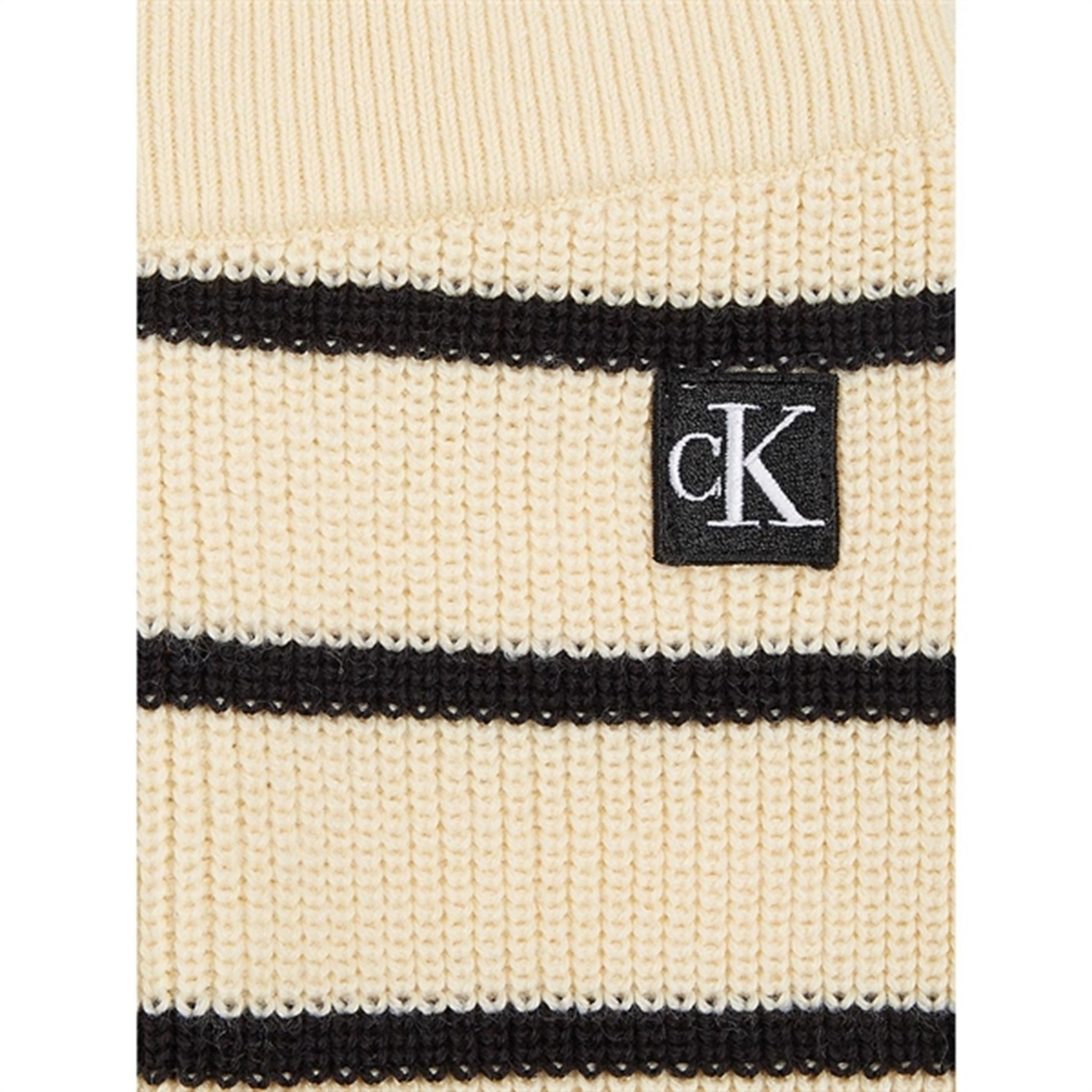 Calvin Klein Striped Cardigan Knit Set Black/ Vanilla Stripe 3