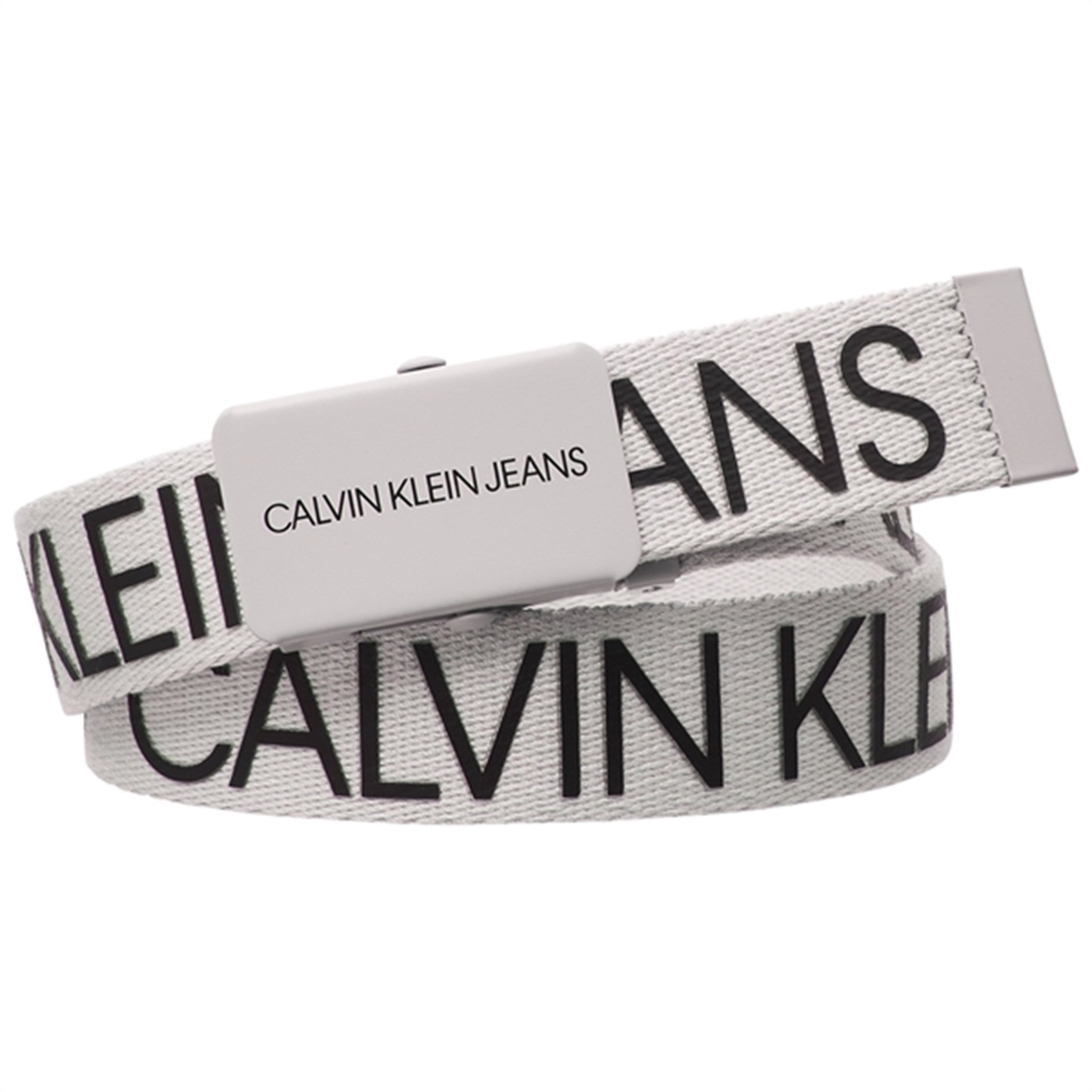 Calvin Klein Canvas Logo Belt Ghost Grey