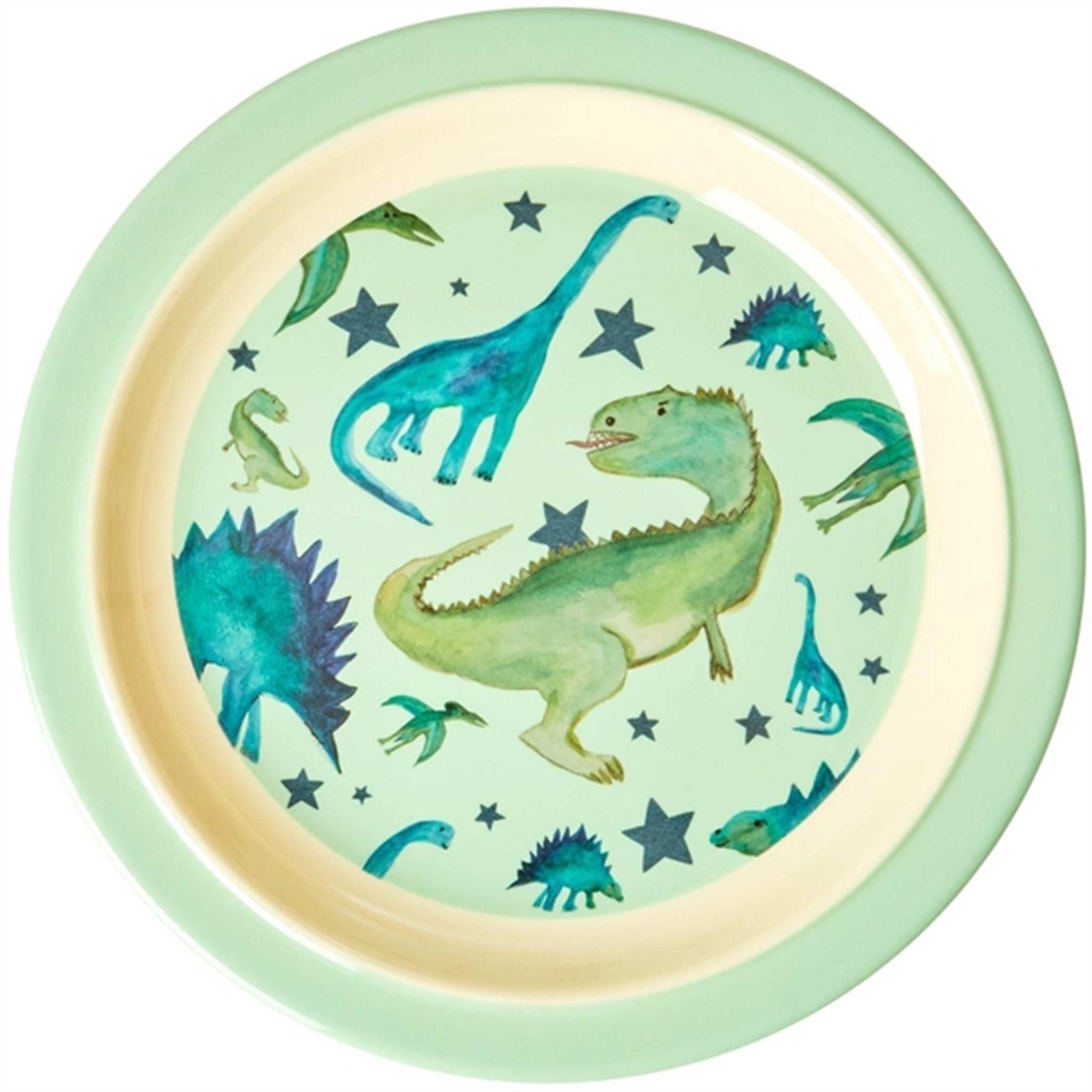 RICE Dino Print Melamine Childrens Plate