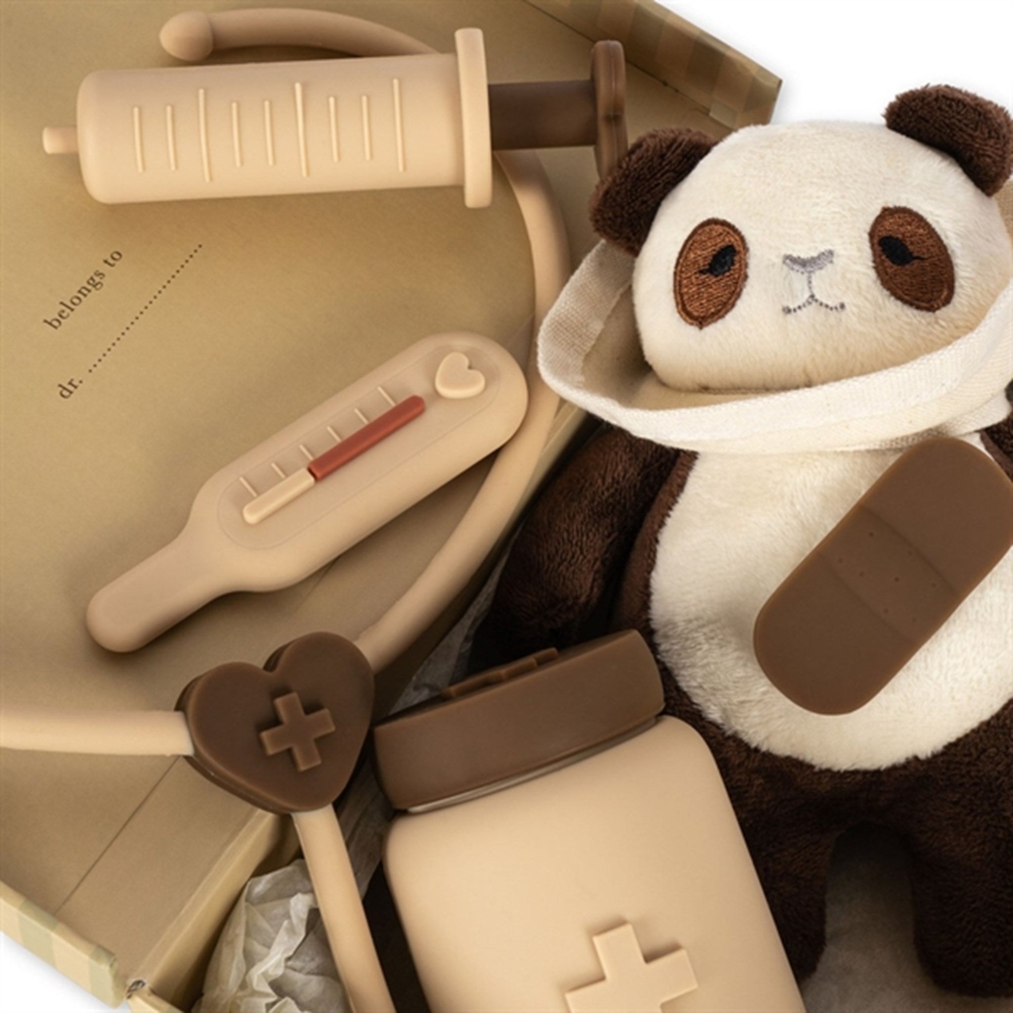 Konges Sløjd Veterinary kit Panda Silicone Beige 4