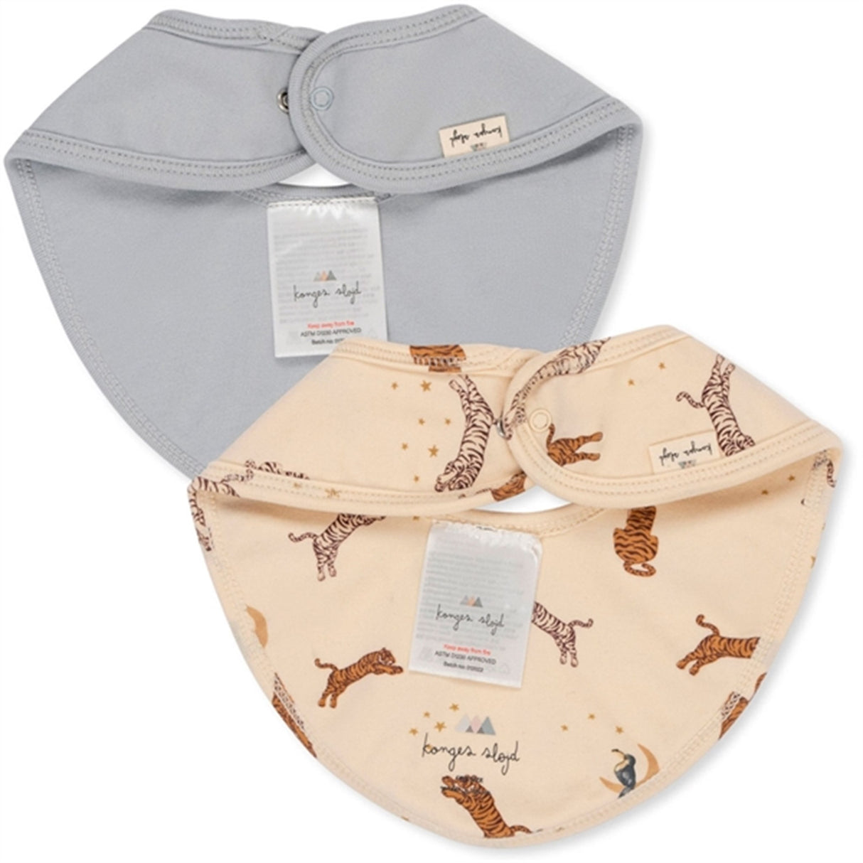 Konges Sløjd Basis Bib 2-Pack Roar/Pearl Blue