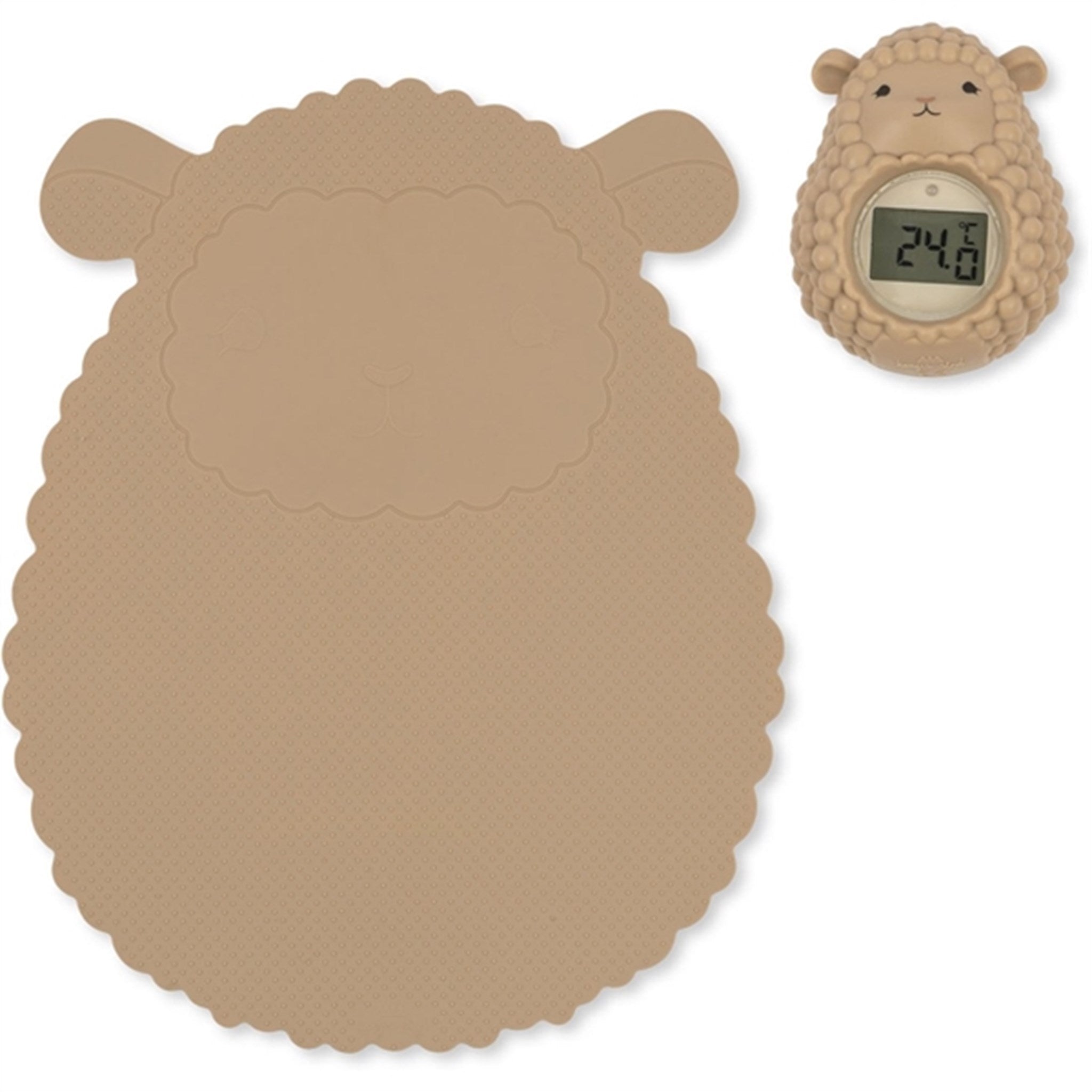 Konges Sløjd Warm Clay Silicone Bath Mat and Thermometer Sheep