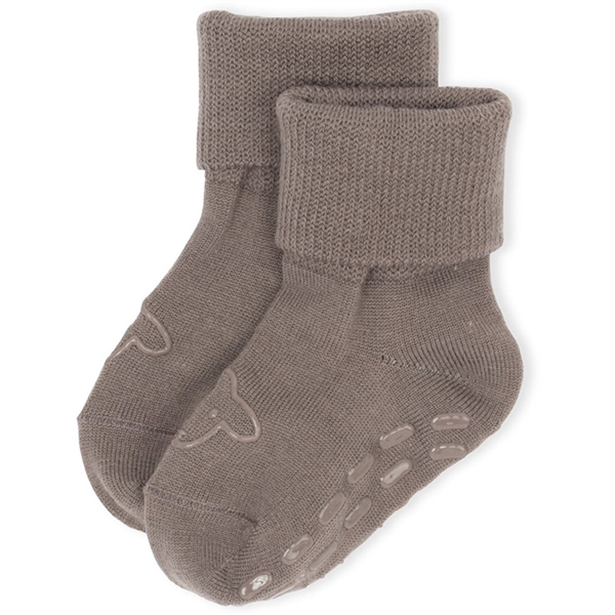 Lillelam Wool Socks Anti-Slip Brown
