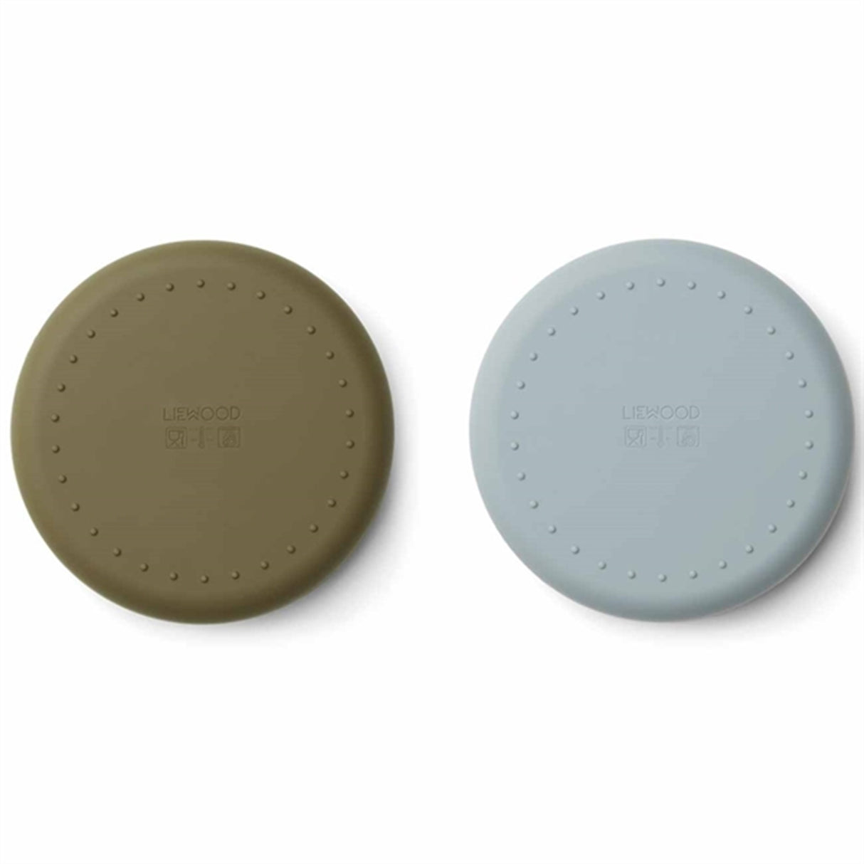 Liewood Gordon Silicone Plates 2-pak Mr Bear Blue Fog / Khaki Mix