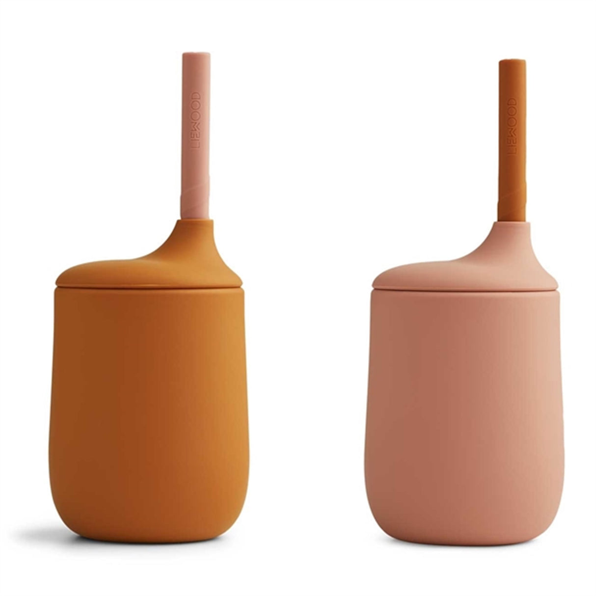 Liewood Ellis Sippy Silicone Sippy Cup 2-Pack Dark Rose/Mustard Mix