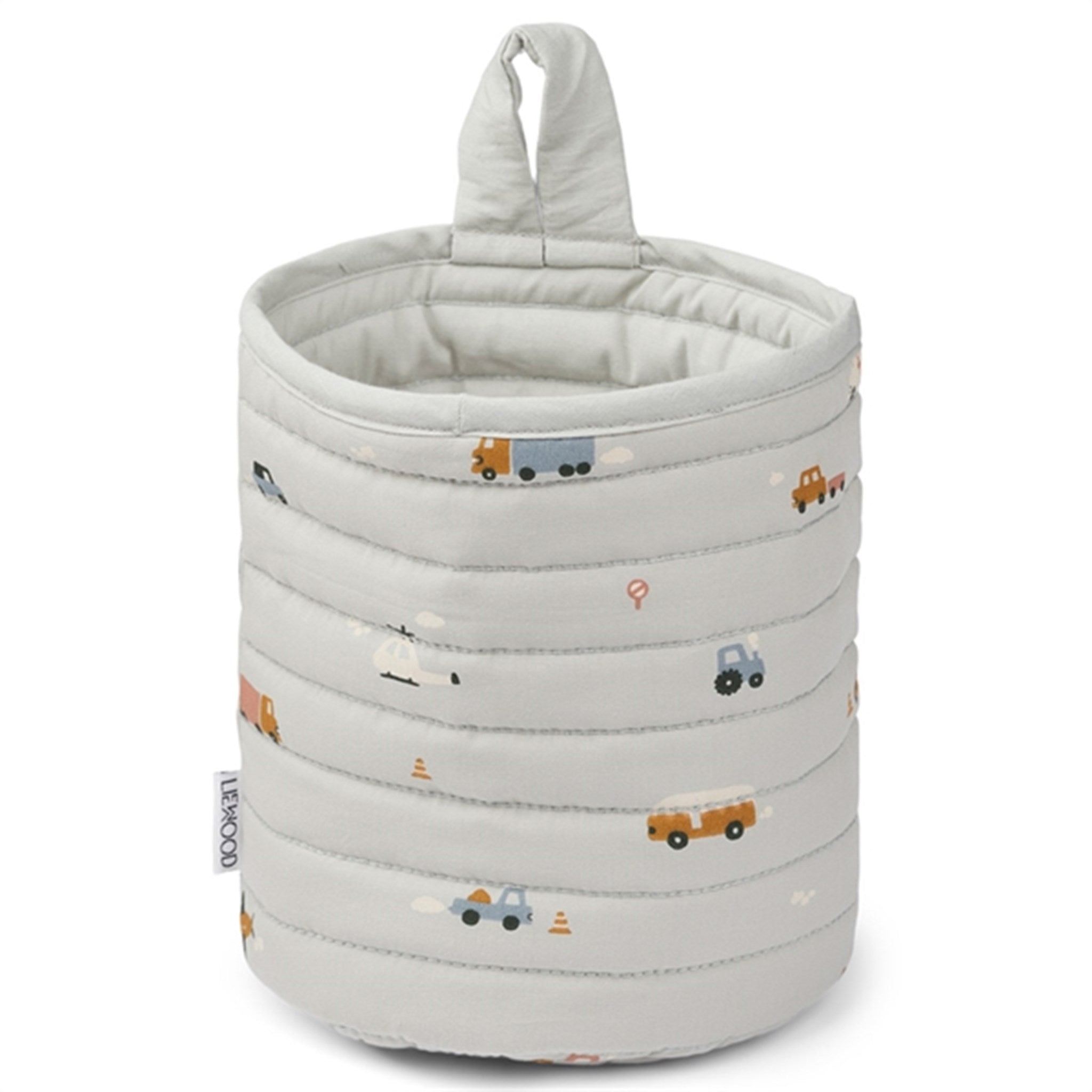 Liewood Faye Quilted Basket Vehicles Dove Blue Mix