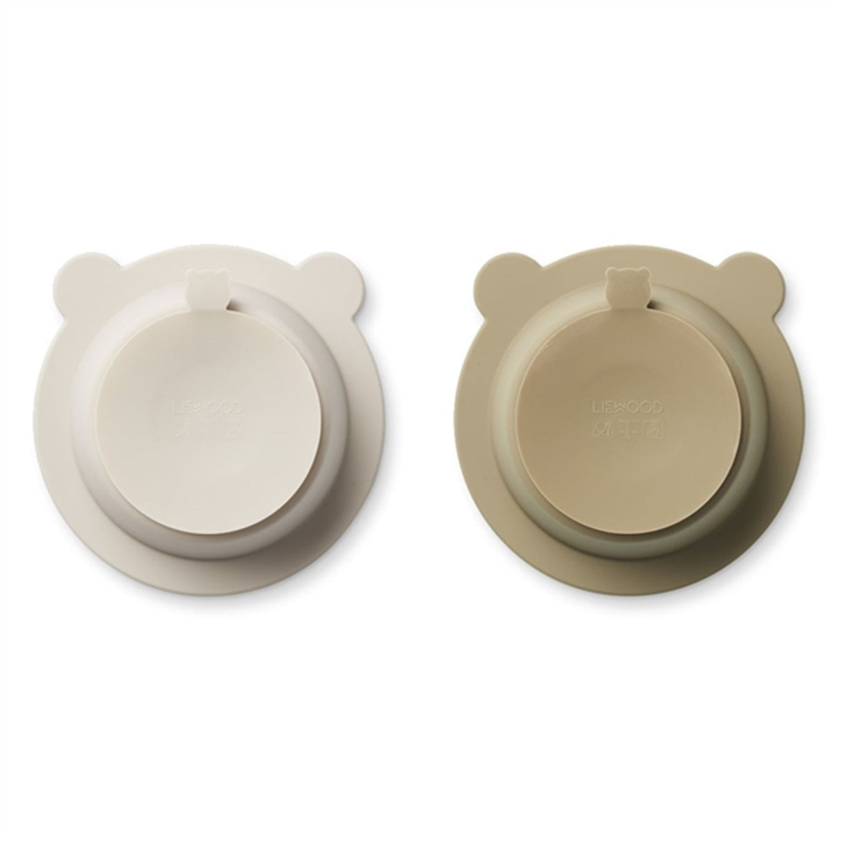 Liewood Peony Suction Bowl 2-pack Sandy / Oat Mix