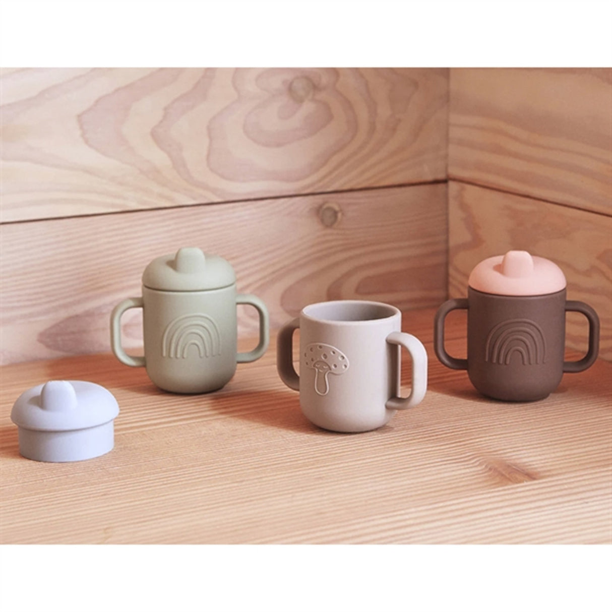 OYOY Kappu Lid 2-Pack Pale Mint/Dusty Blue