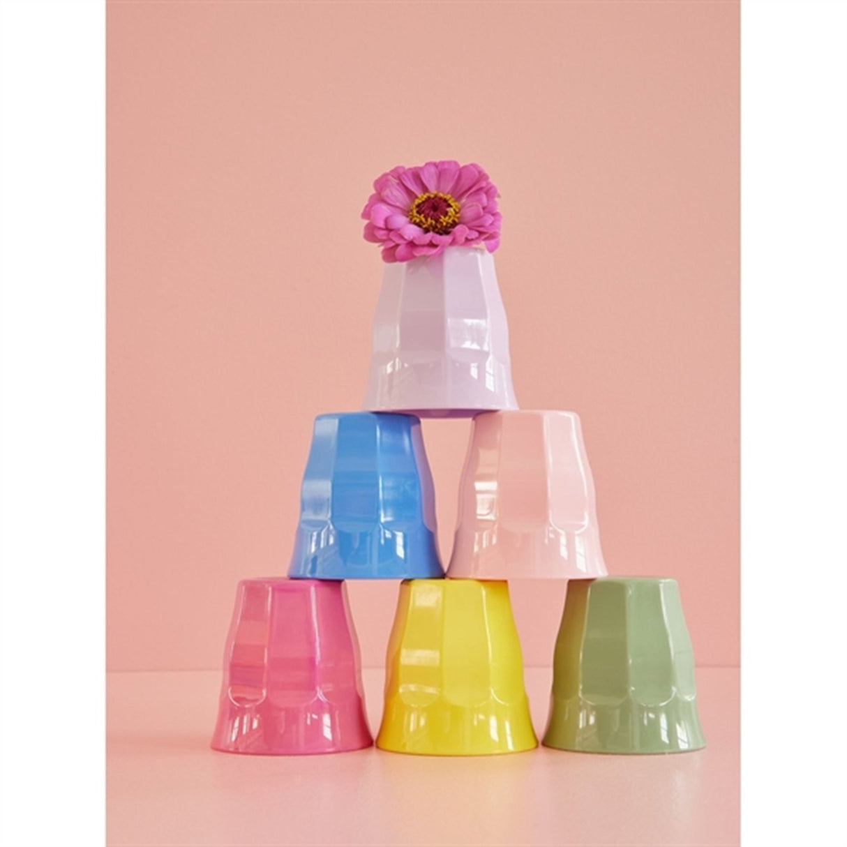 RICE Multicolour Small Melamine Cup 6-pack