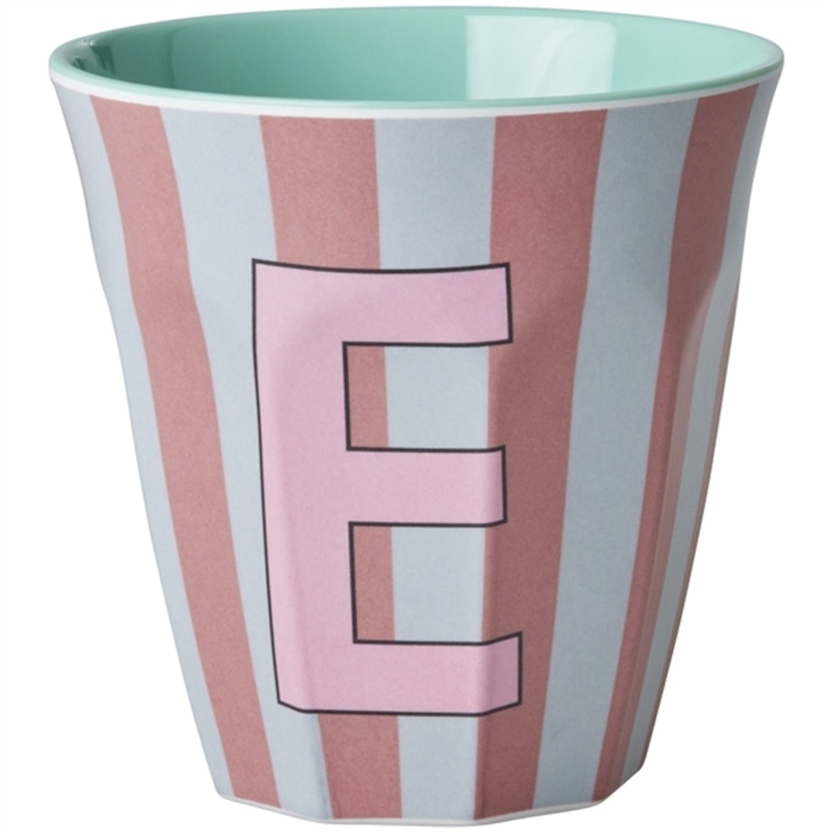 RICE Pinkish Stripes Melamine Alphabet Cup