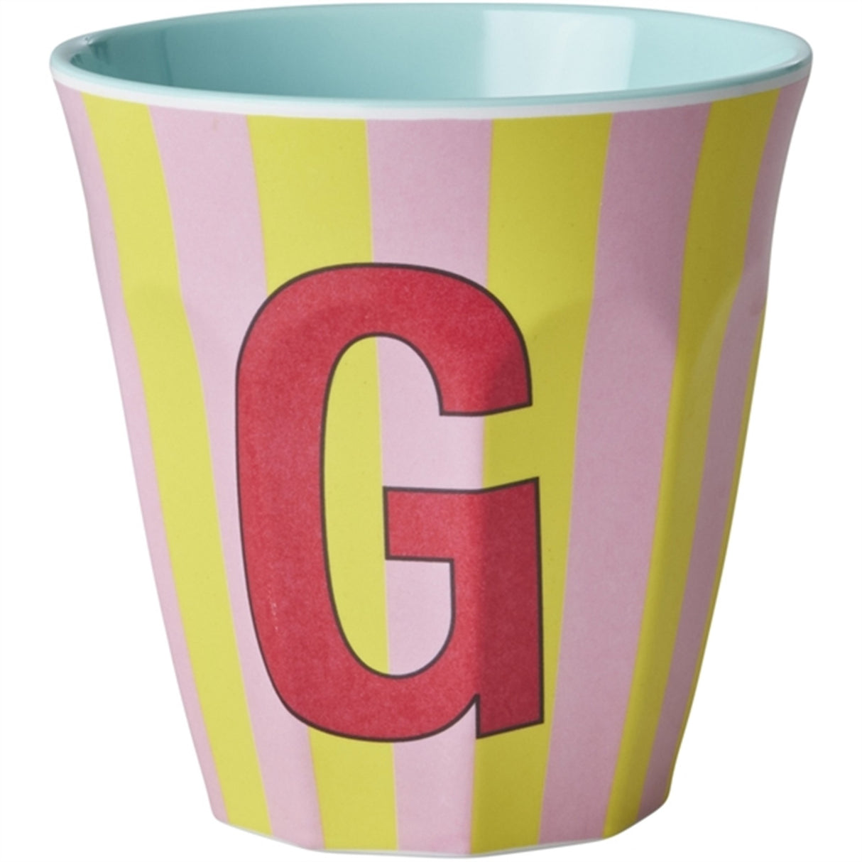 RICE Pinkish Stripes Melamine Alphabet Cup