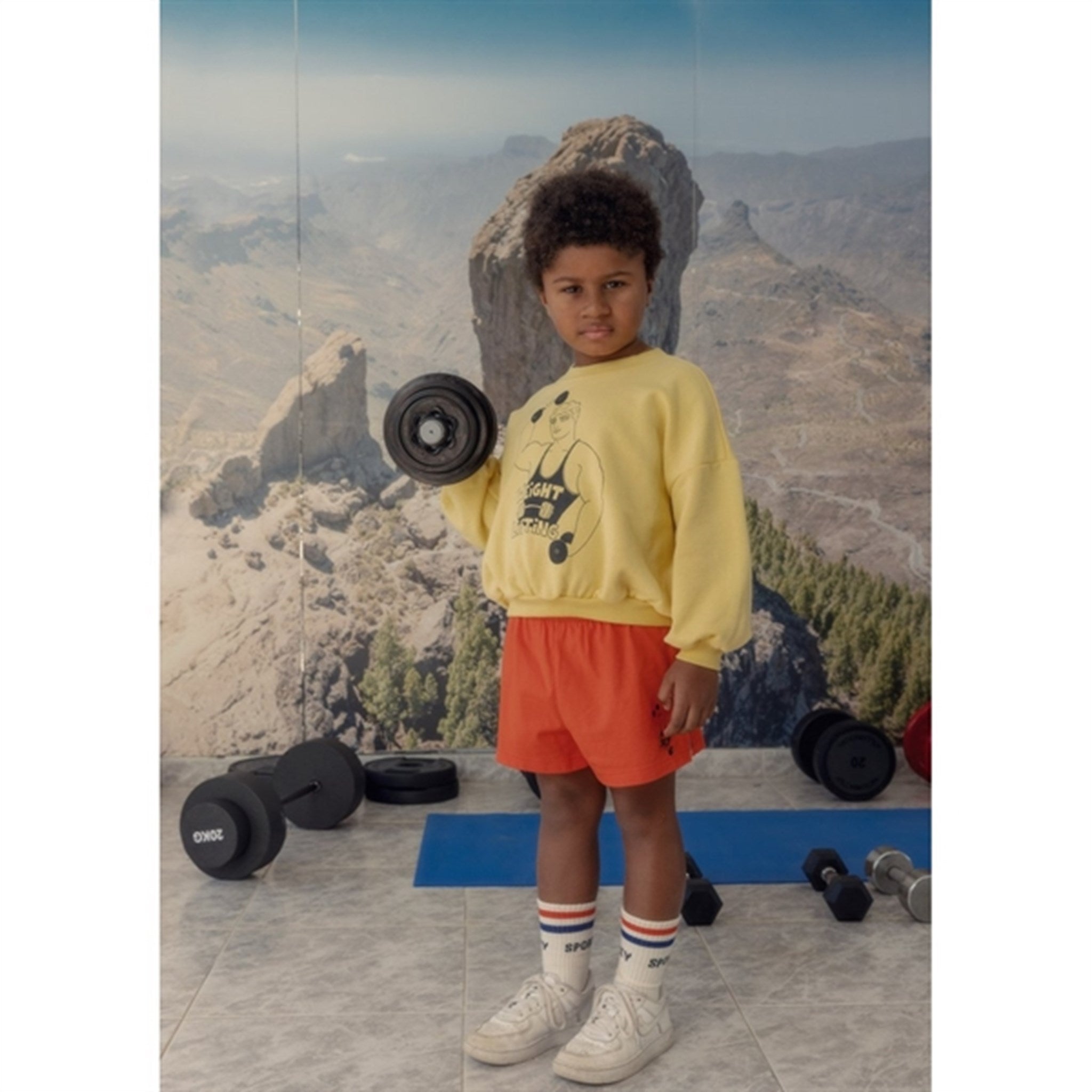 Mini Rodini Yellow Weight Lifting Sp Sweatshirt 2