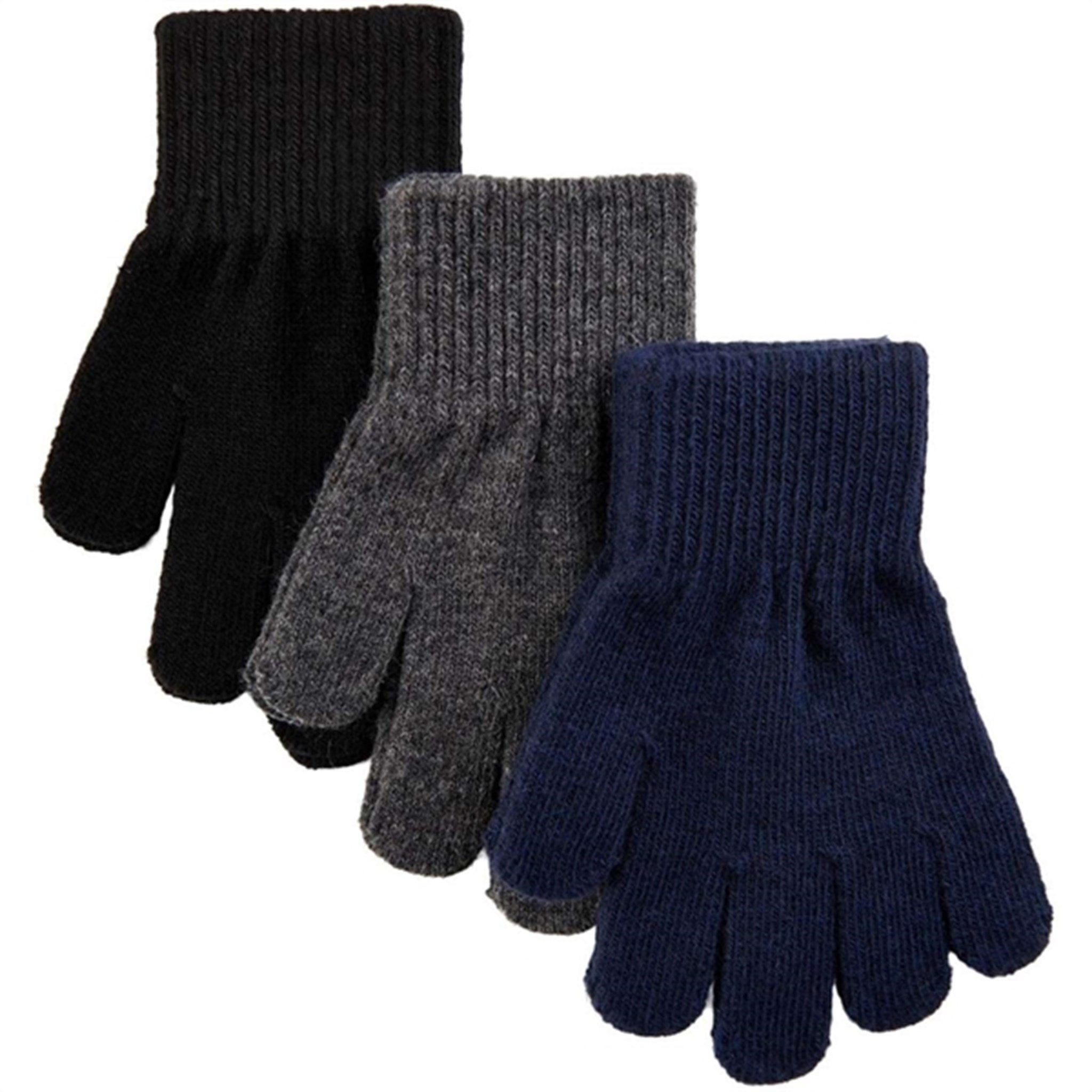 Mikk-Line Magic Gloves 3-Pack Bluenights Antrazite Black Pack