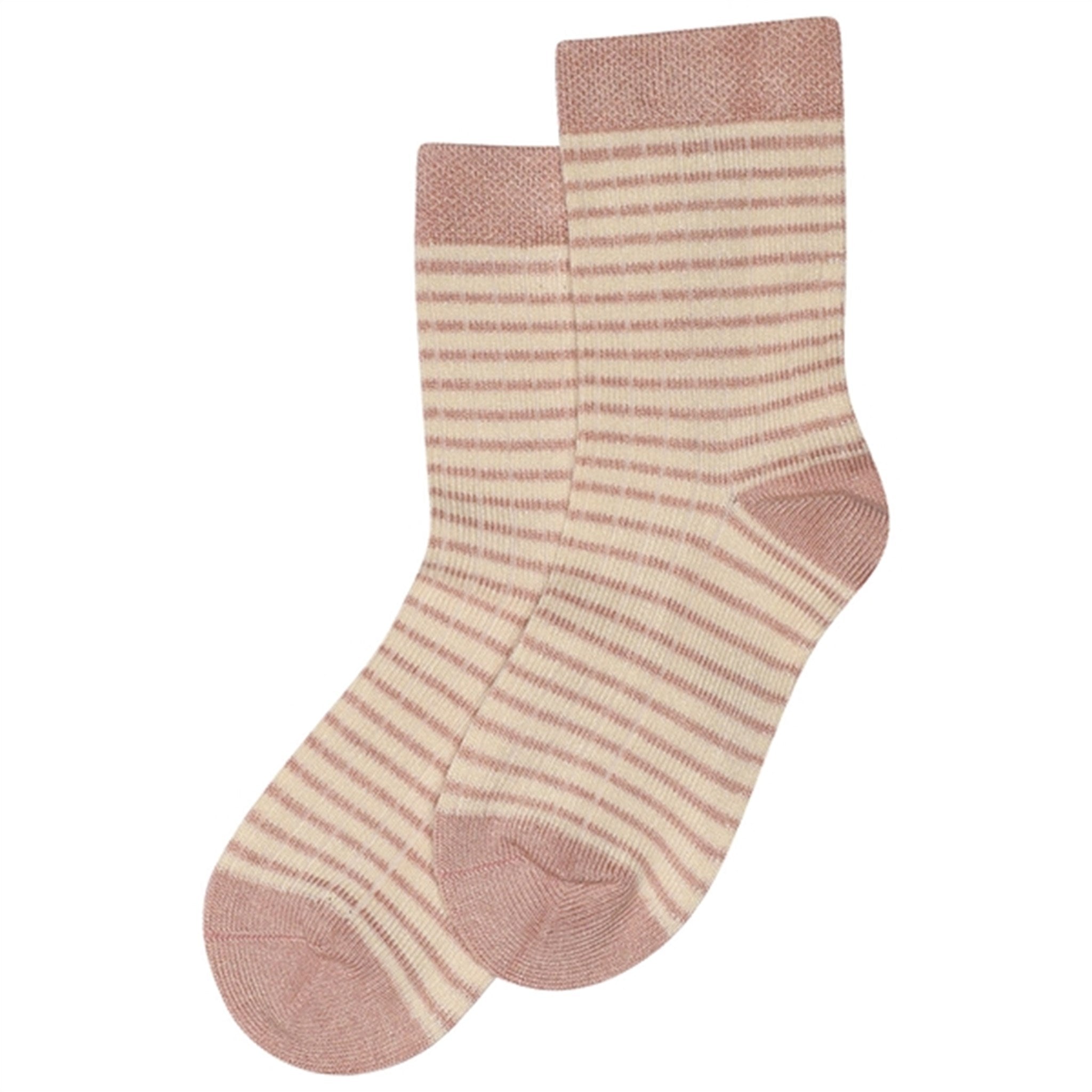 minipop® Rose/Offwhite Bamboo Socks Thin Stripe Noos