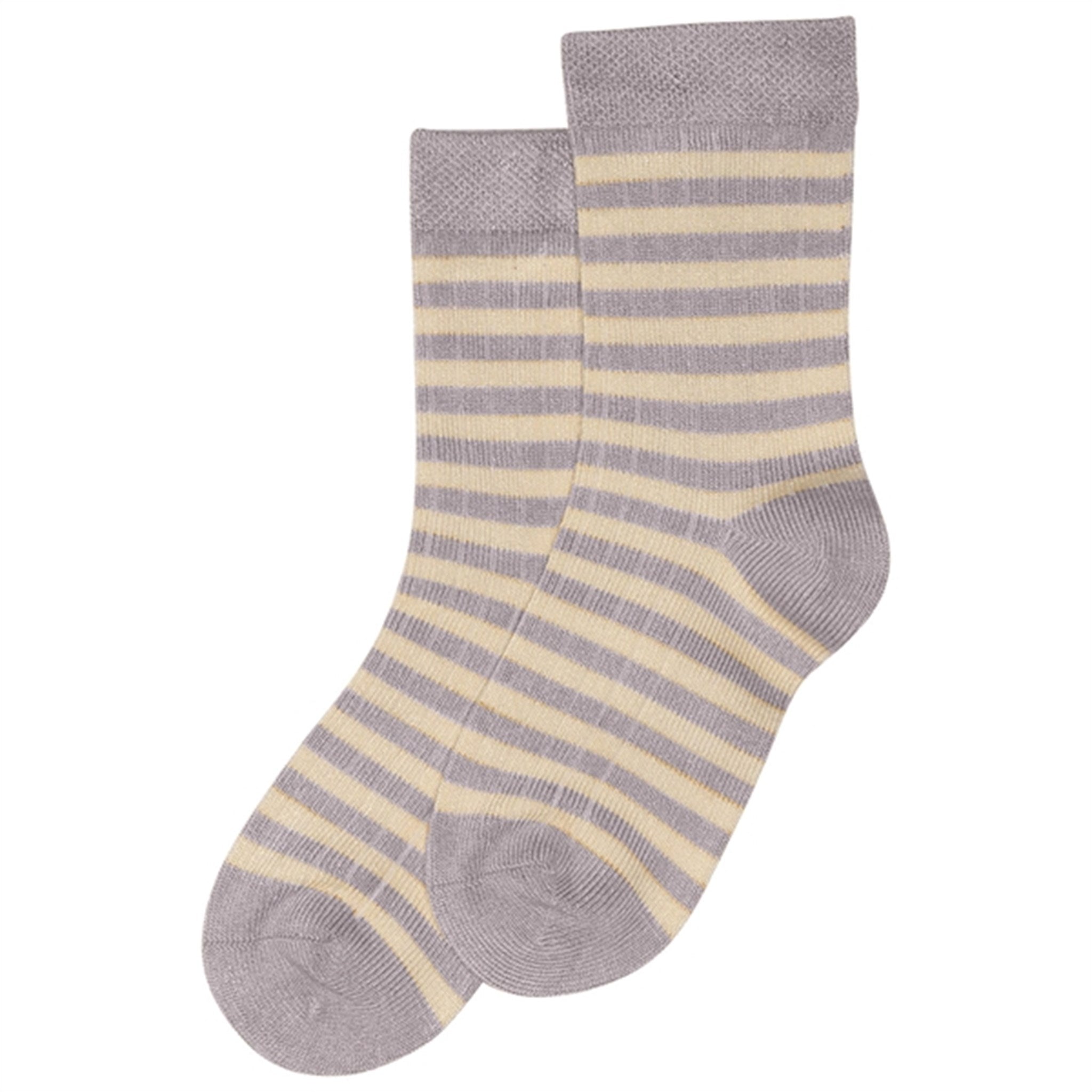 minipop® Dusty Lavender/Offwhite Bamboo Socks Stripe