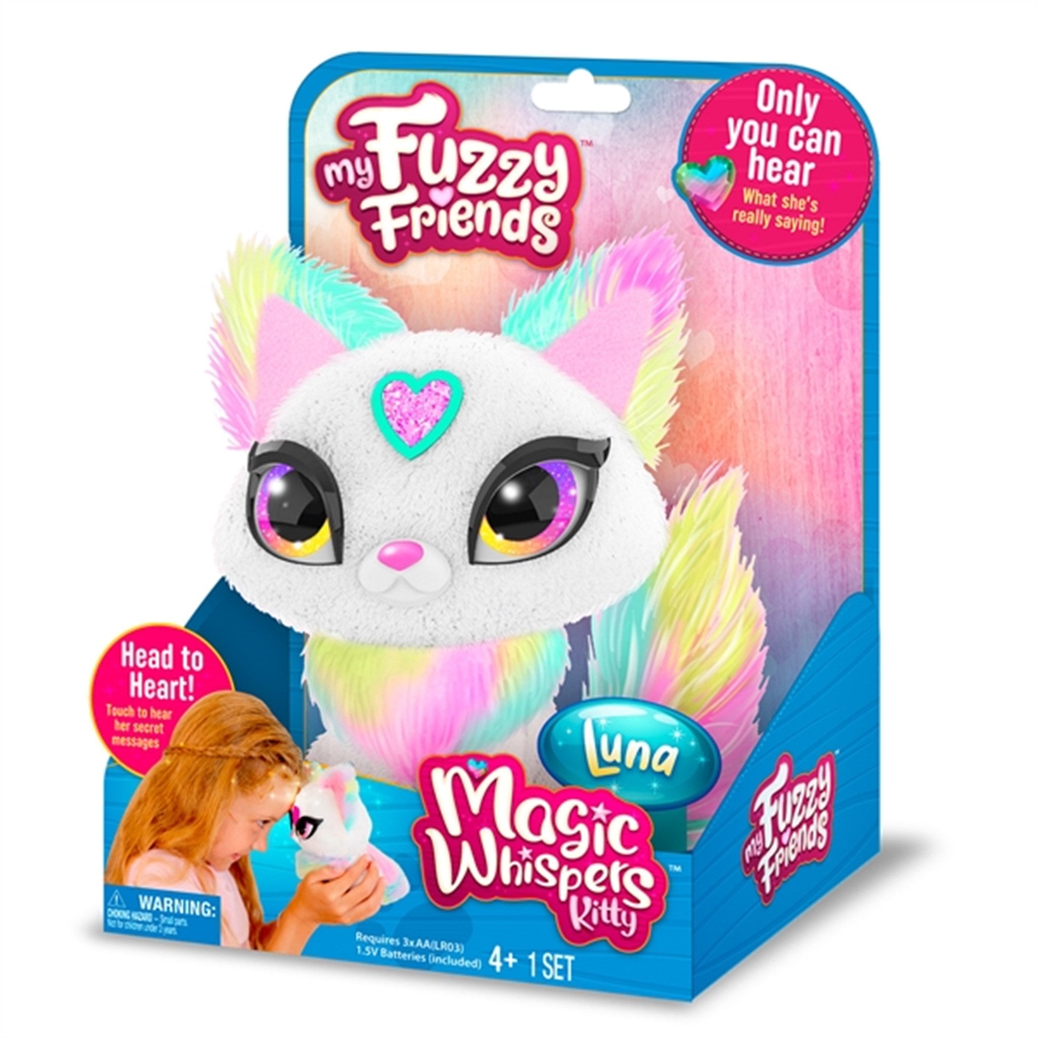 My Fuzzy Friends Whispers Kitty Luna White - Magic Mixies