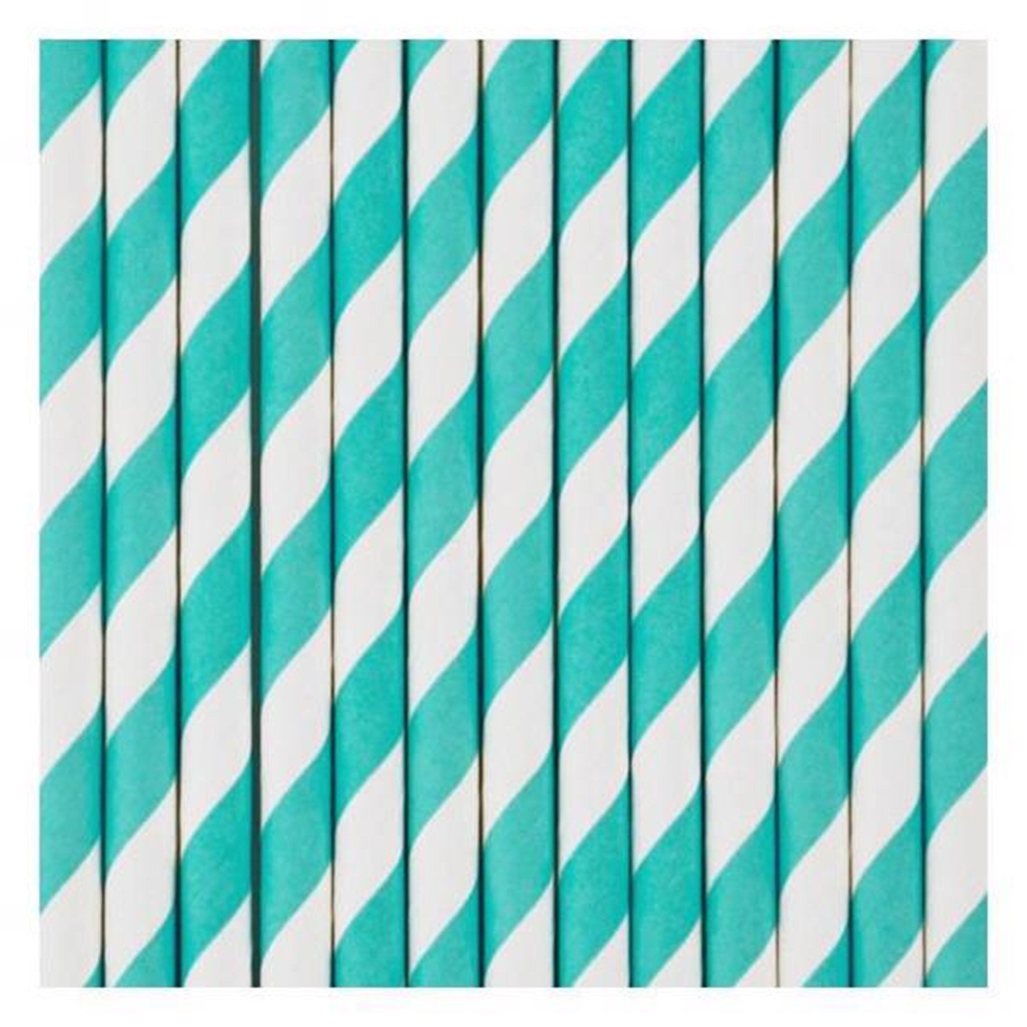 My Little Day 25 Paper Straws (light blue stripes)