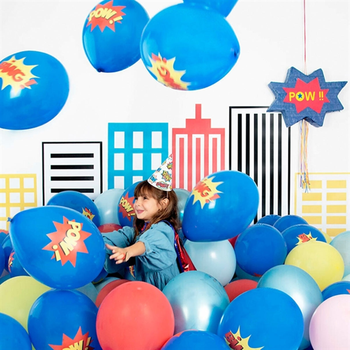 My Little Day Super Heroes Party Hats 8 pcs