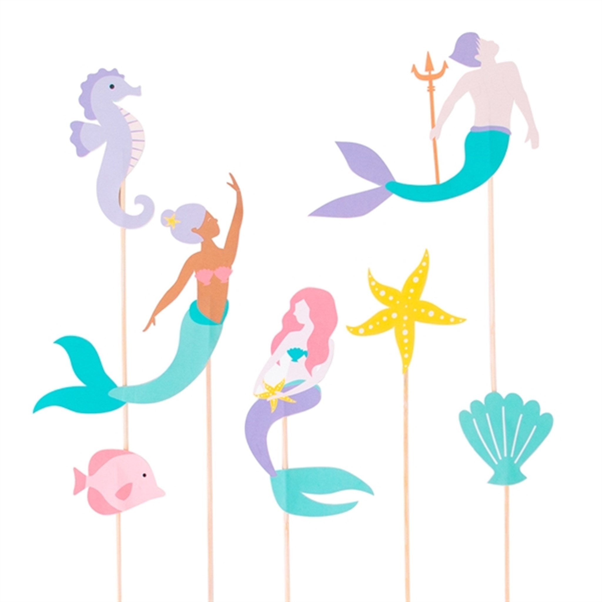 My Little Day Mermaid Cake Toppers 7 pcs
