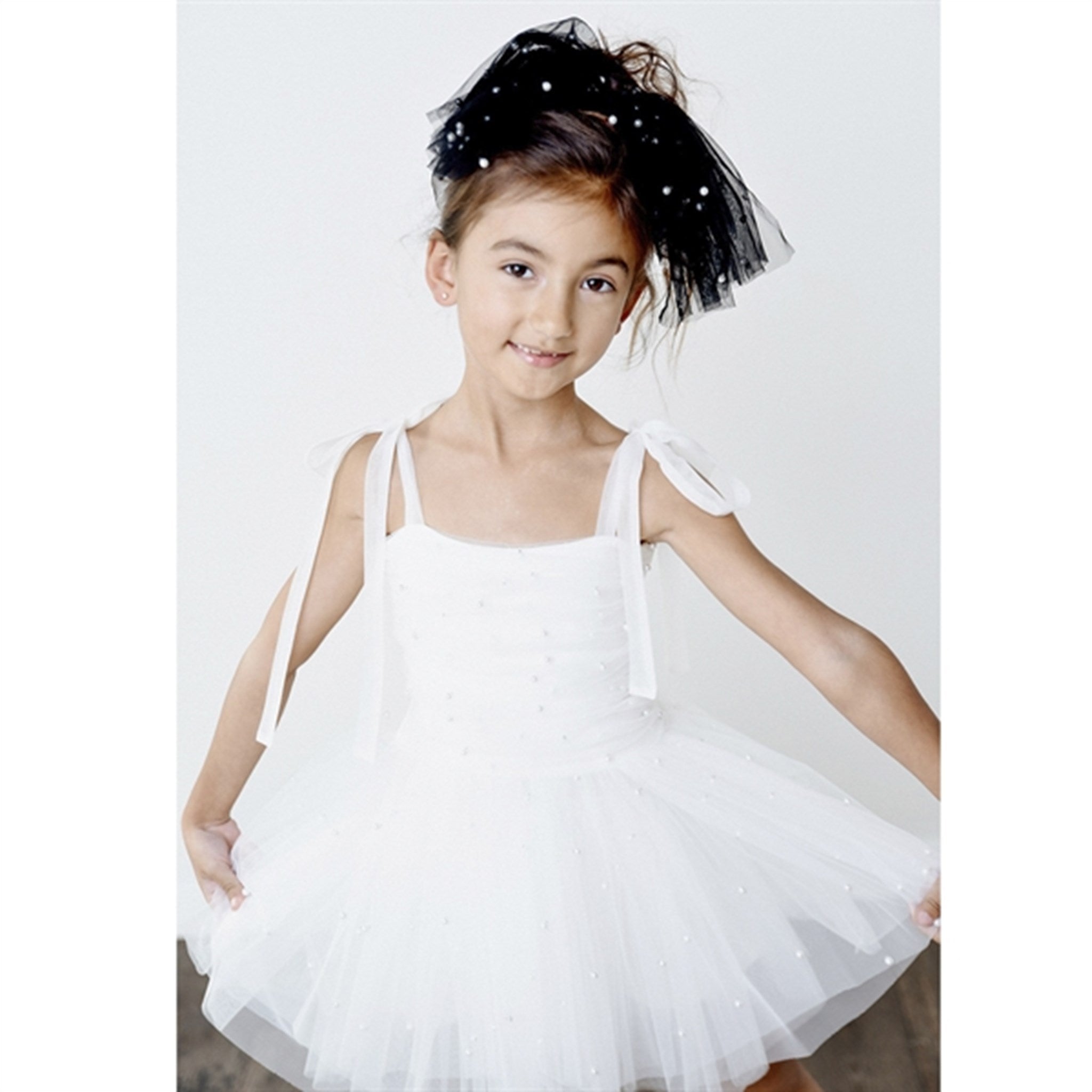 Dolly by Le Petit Tom Pearl Tulle Ballerina Dress White 2