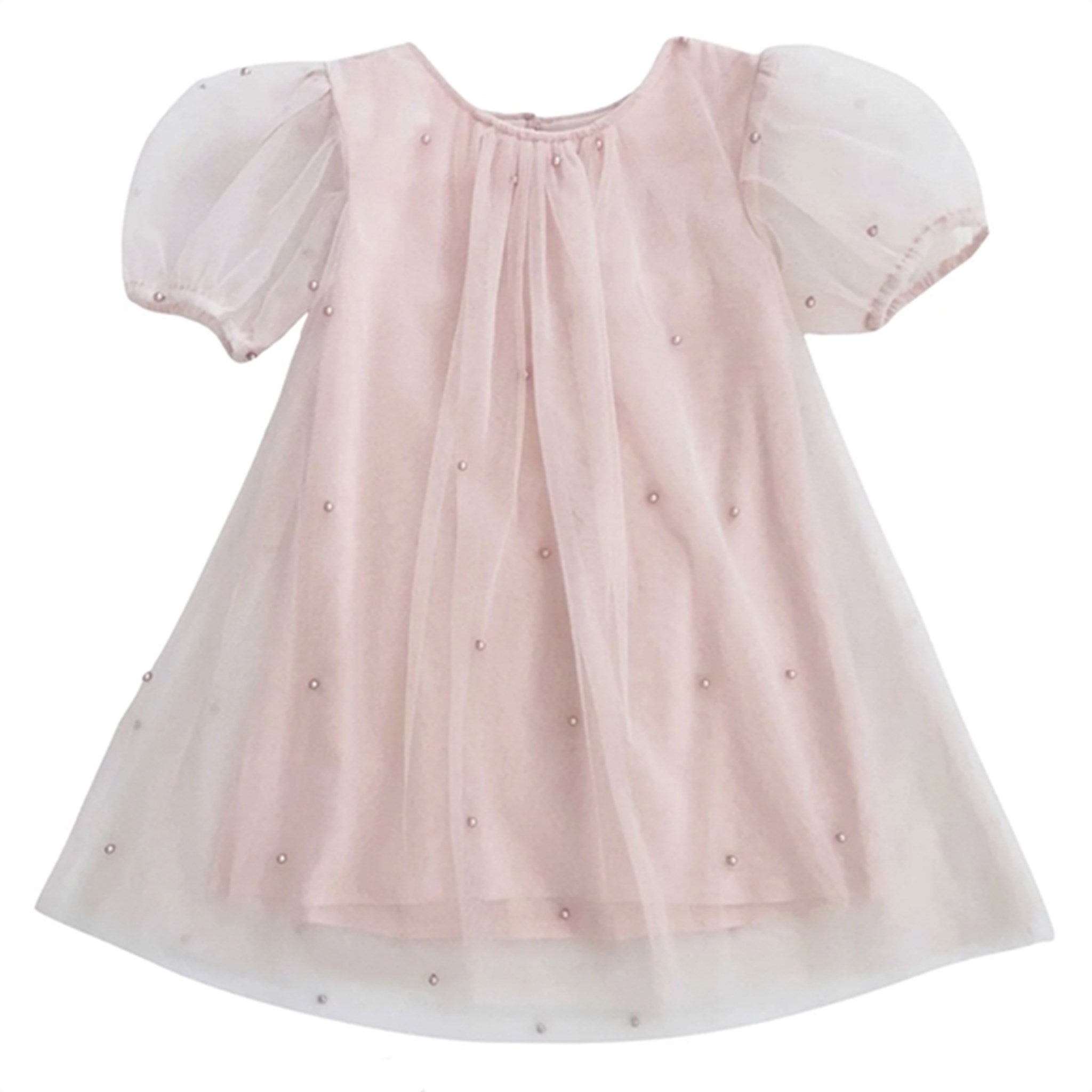 Dolly by Le Petit Tom Pearl Tulle Puff Aline Dress Pink