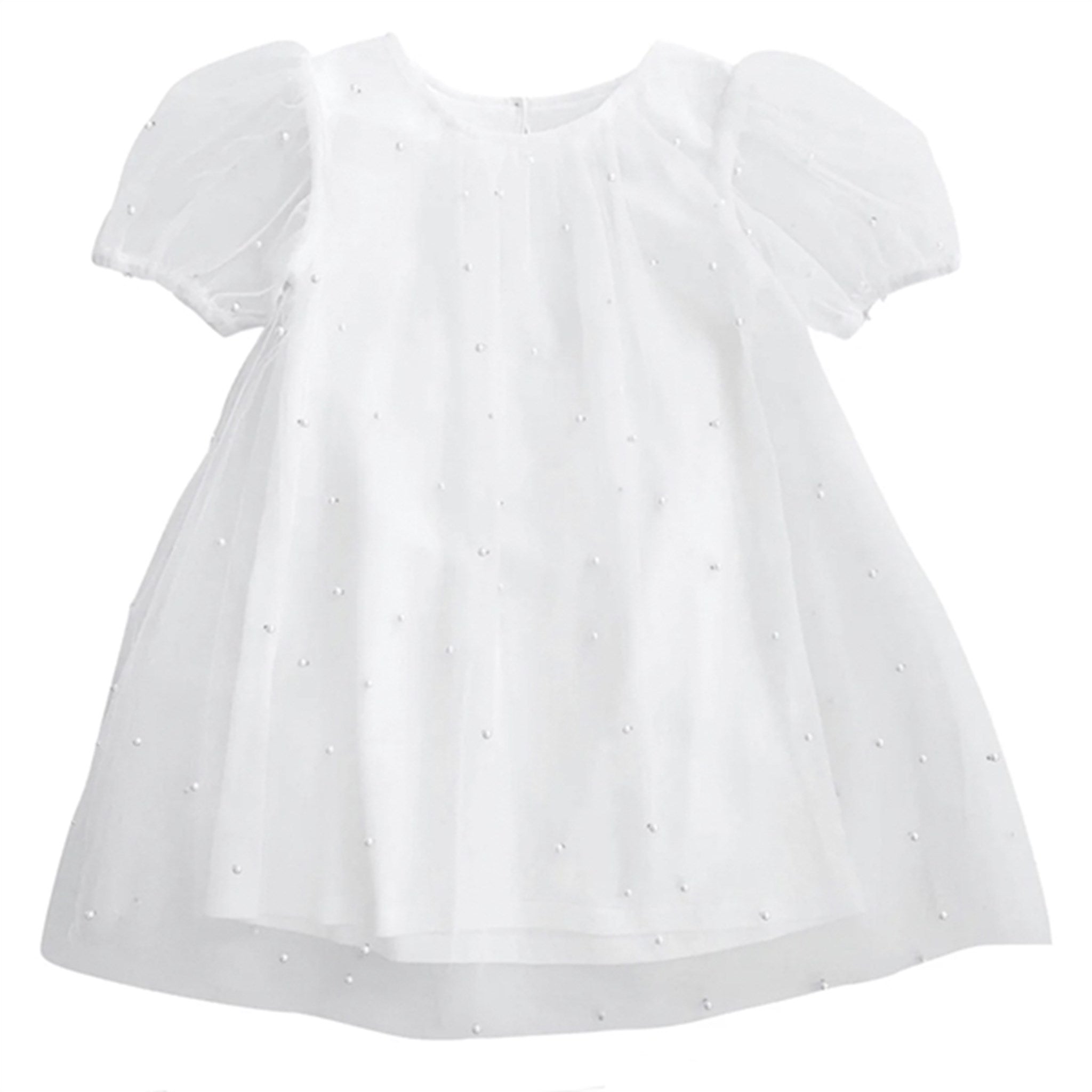 Dolly by Le Petit Tom Pearl Tulle Puff Aline Dress White