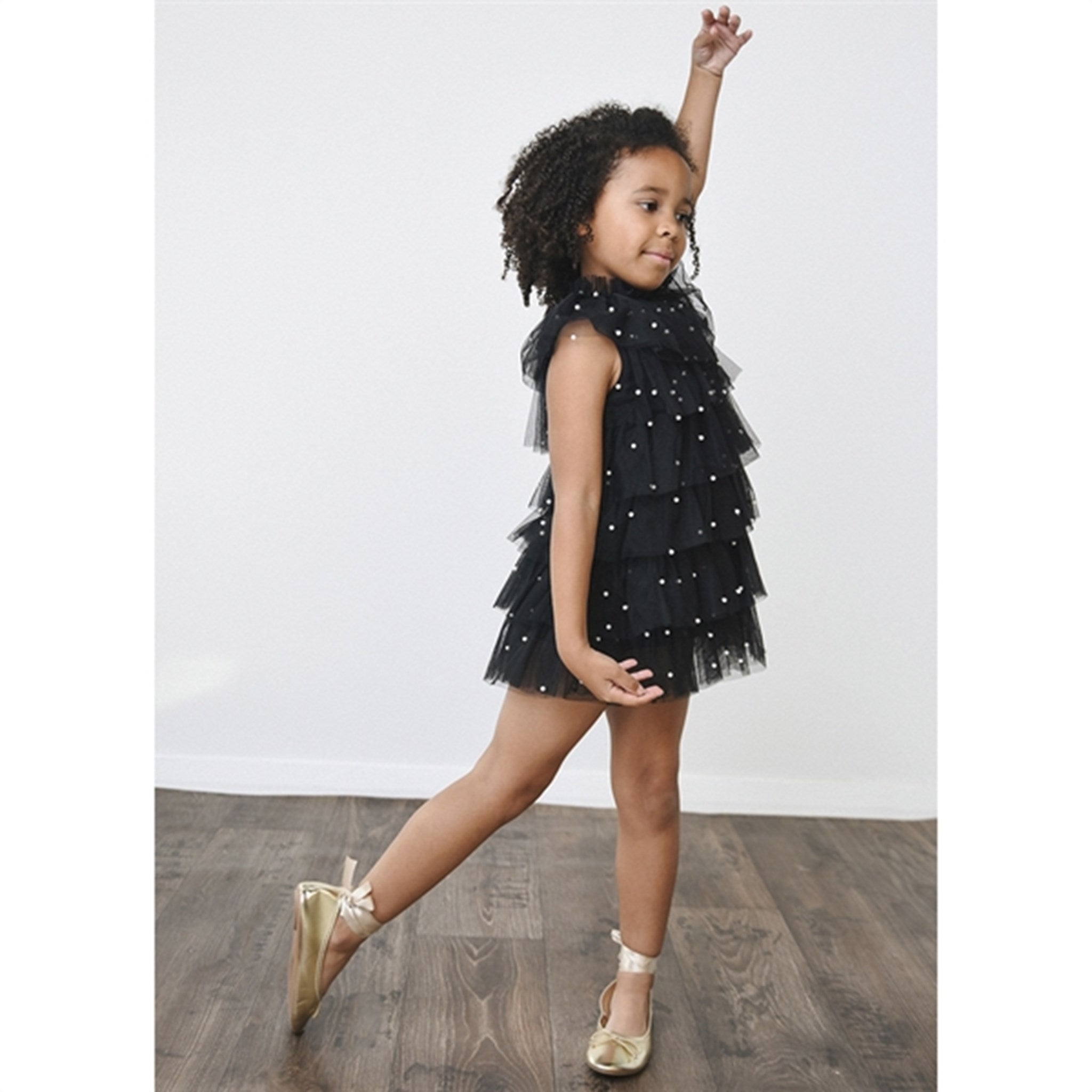 Dolly by Le Petit Tom Pearl Tutully Tiered Tulle Tuttu Dress Black 2