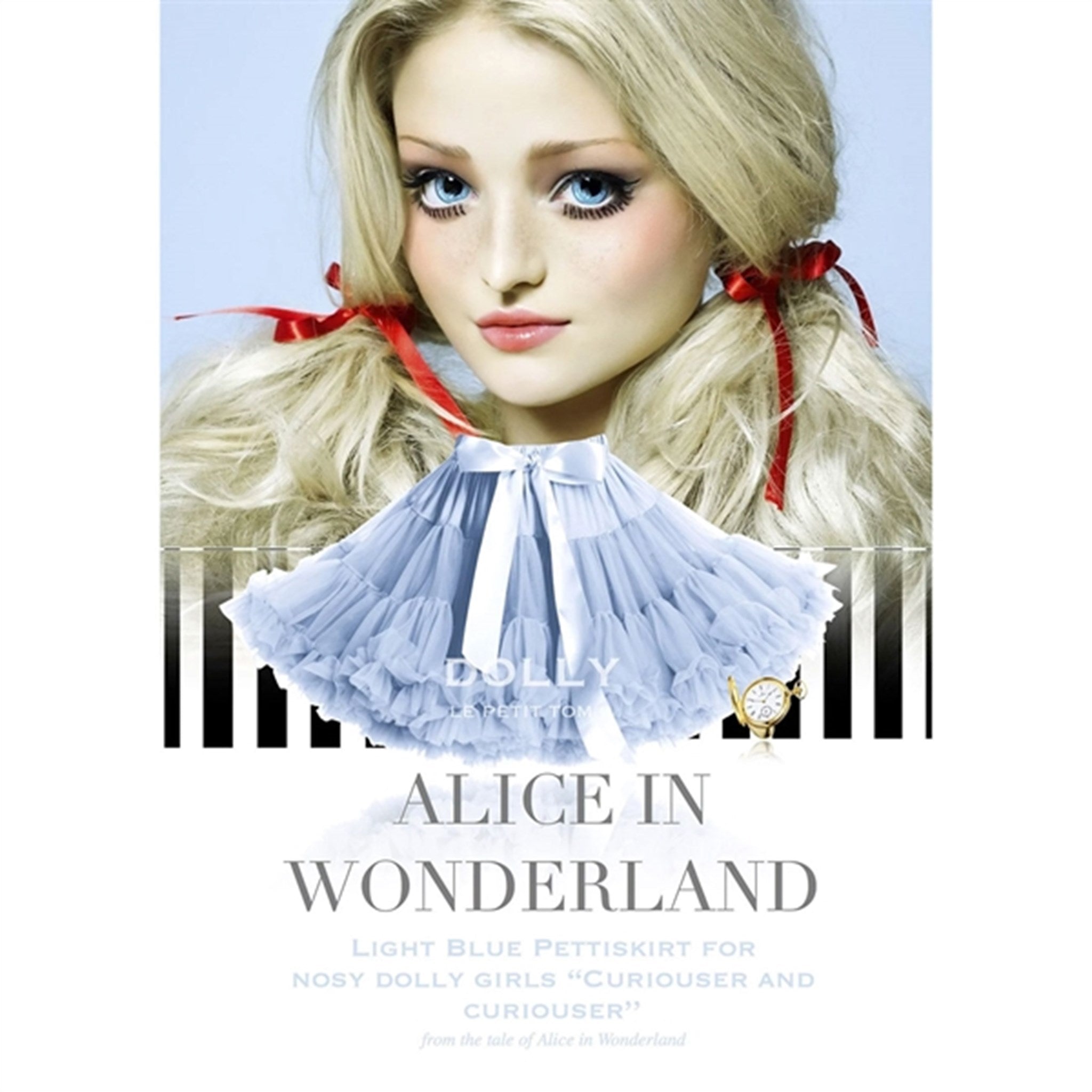 Dolly By Le Petit Tom Pettiskirt Alice In Wonderland Skirt Light Blue 2