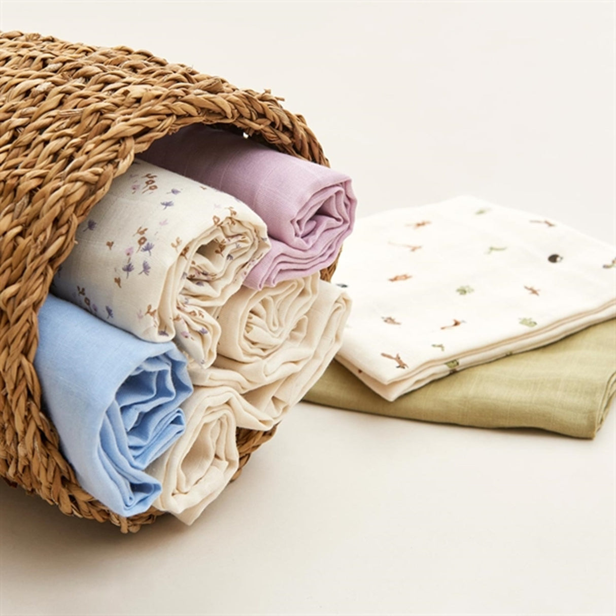 Pippi Organic Muslin Cloths 4-pack Celestial Blue