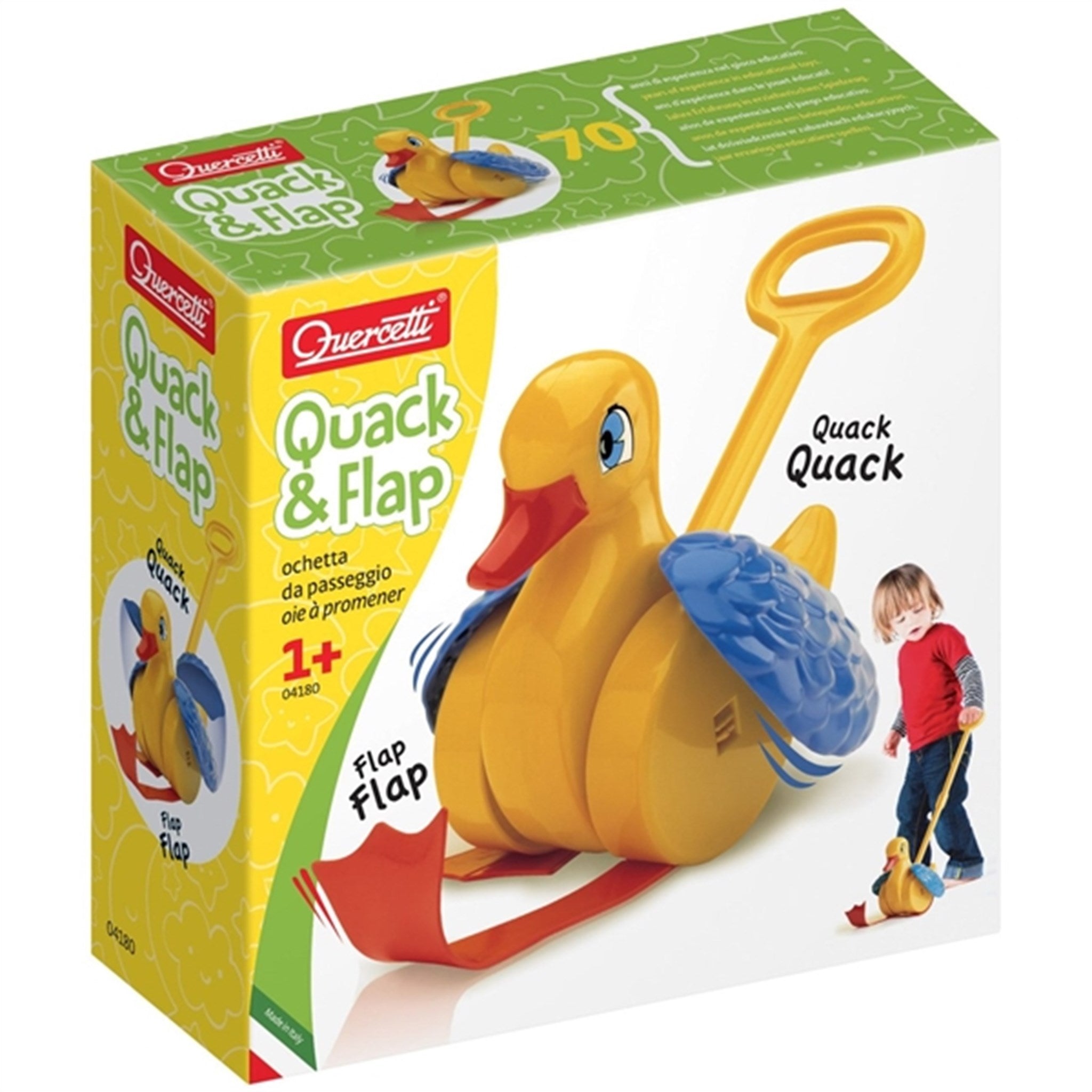 Quercetti Quack & Flap Push Animal: Duckling