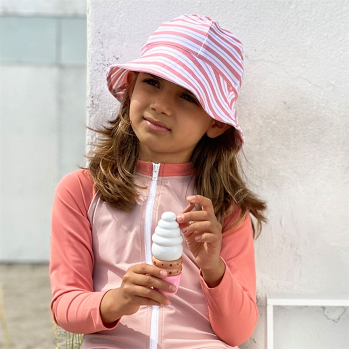 Petit Crabe Rose Nude/Morocco Multi Color Sunsuit with Zipper