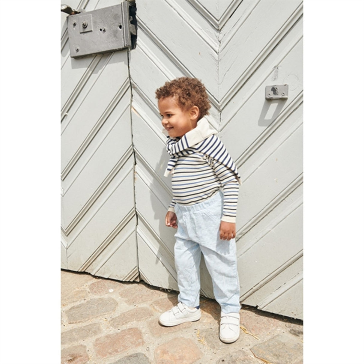 Copenhagen Colors Sky Blue W Cream Stripe Seersucker Pants